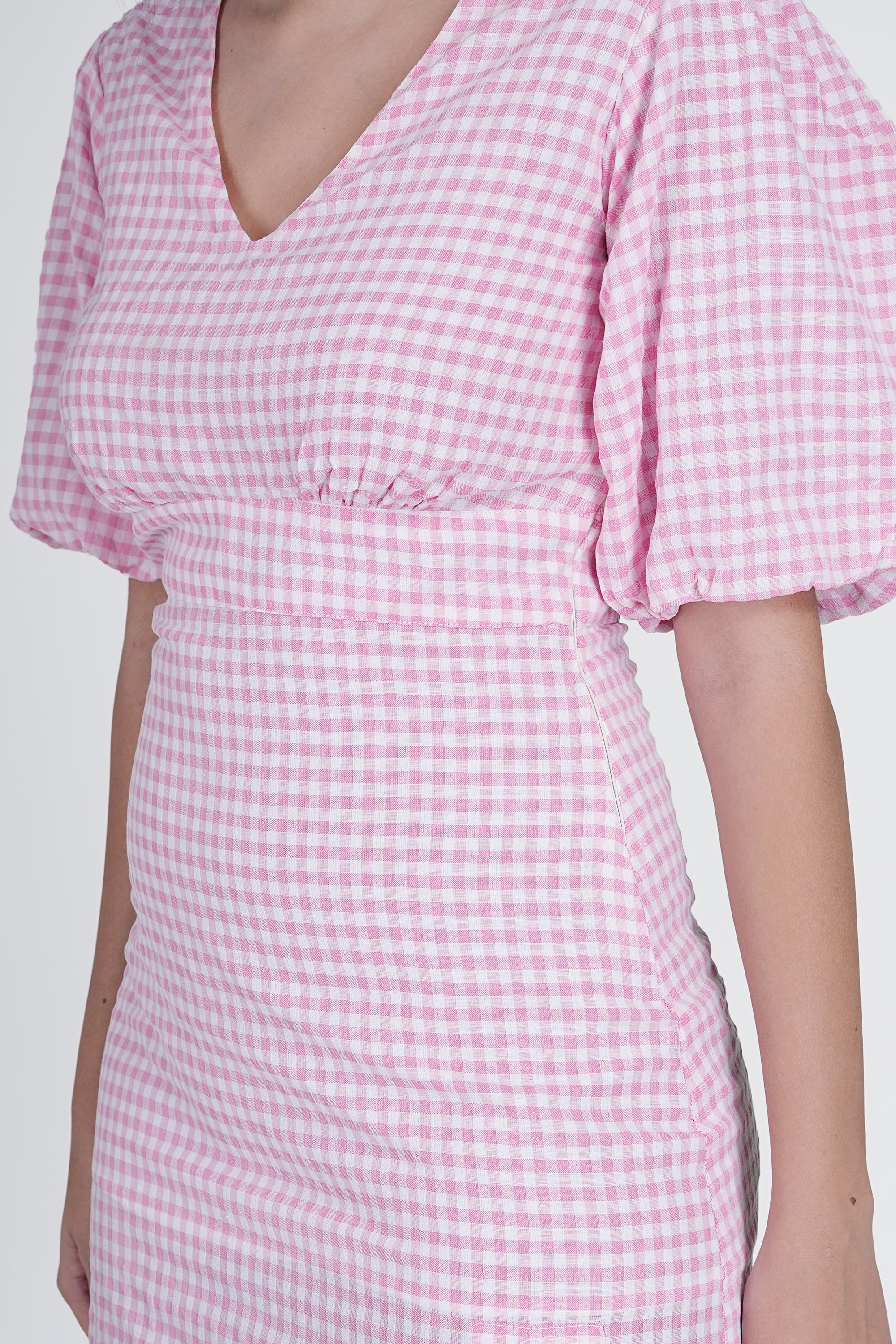 A-Line Pink Dress - Cotton Voil, Casual & Party Wear - Image 3