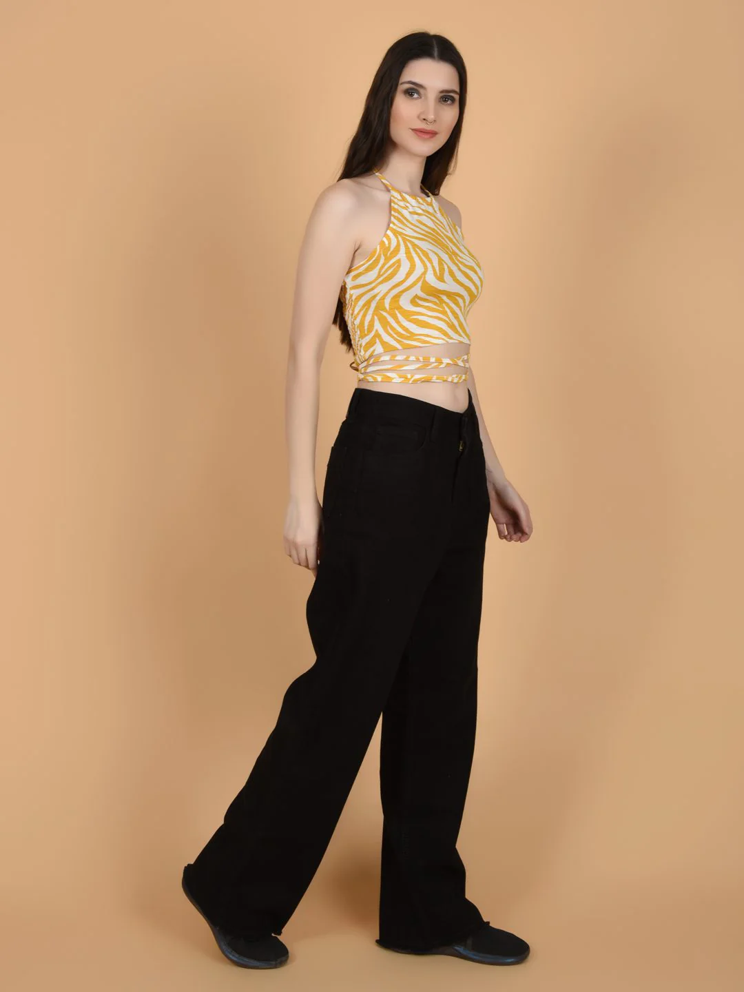 Flawless Trendy Animal Print Crop Top For Women | SANDY - Image 3