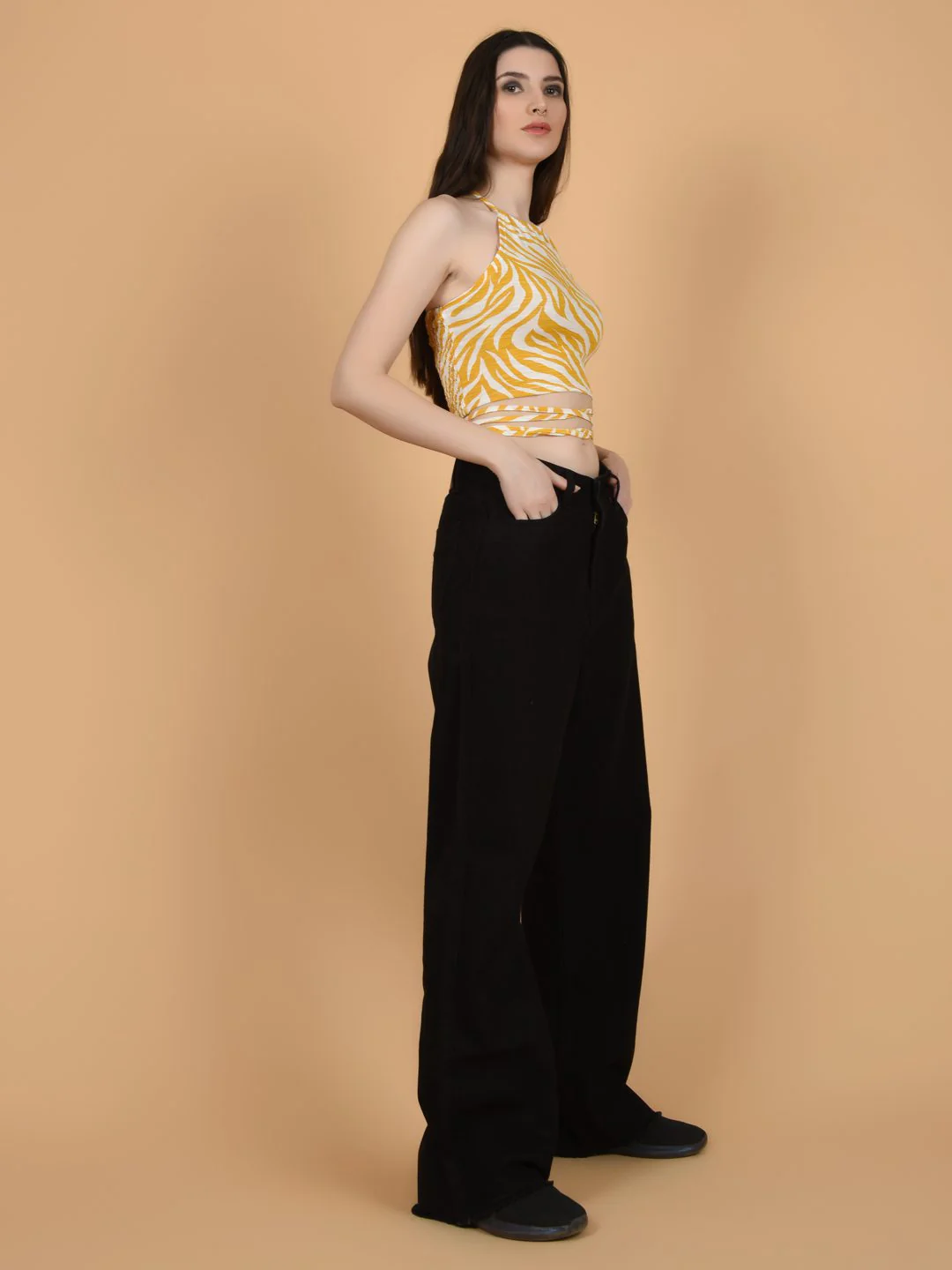 Flawless Trendy Animal Print Crop Top For Women | SANDY - Image 4