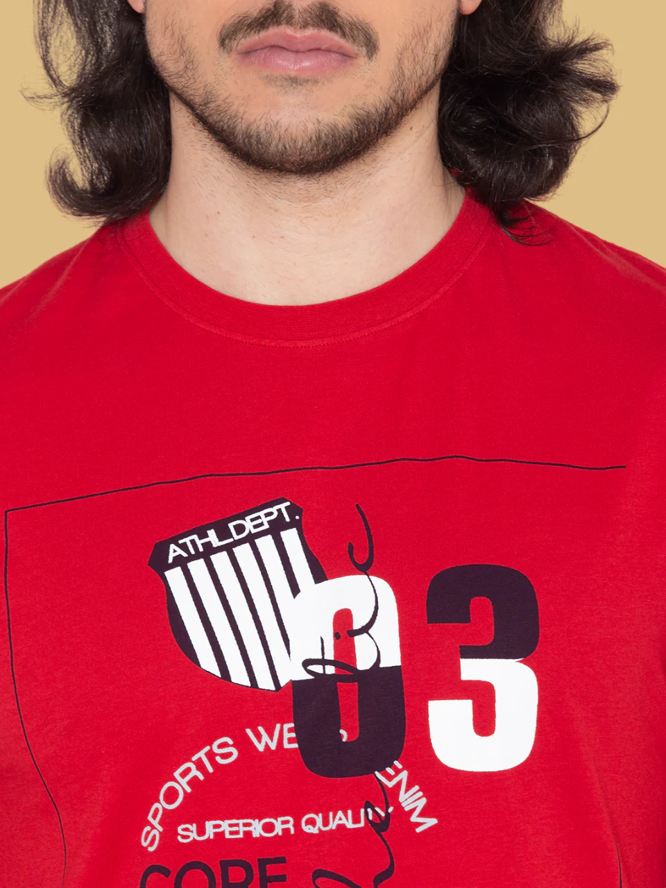 Flawless Men's Athletic Red Cotton T-Shirt - Image 3