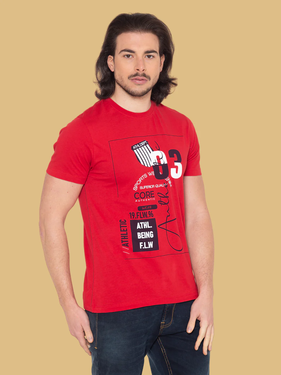 Flawless Men's Athletic Red Cotton T-Shirt - Image 5