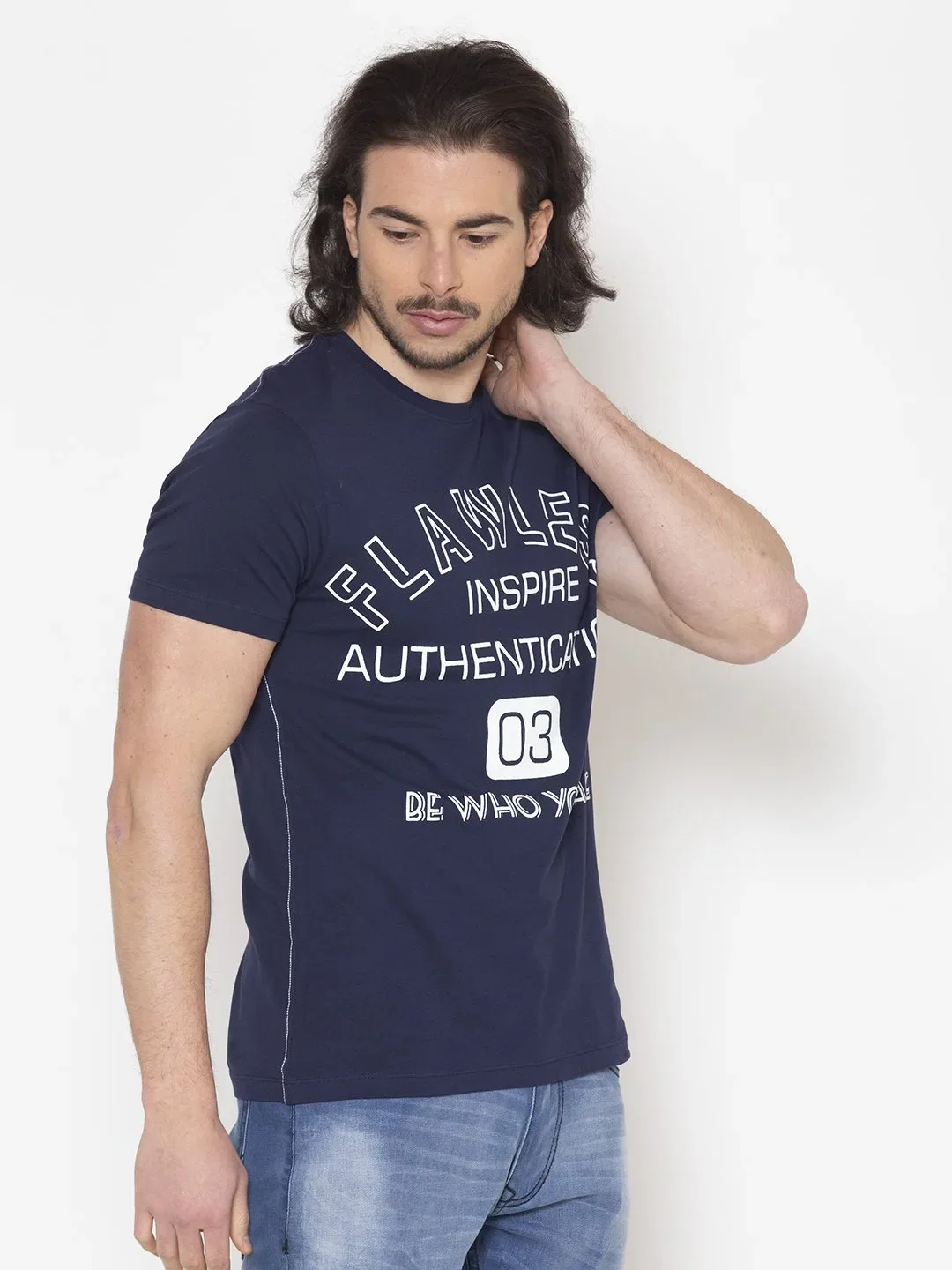 Flawless Men's Authentication Cotton T-Shirt - Image 4
