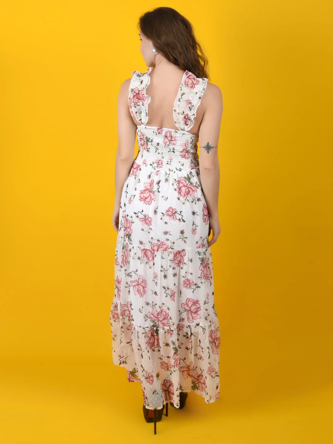 Flawless Trendy Women Rose Printed Beach Dress | BLOSSOM - Image 4