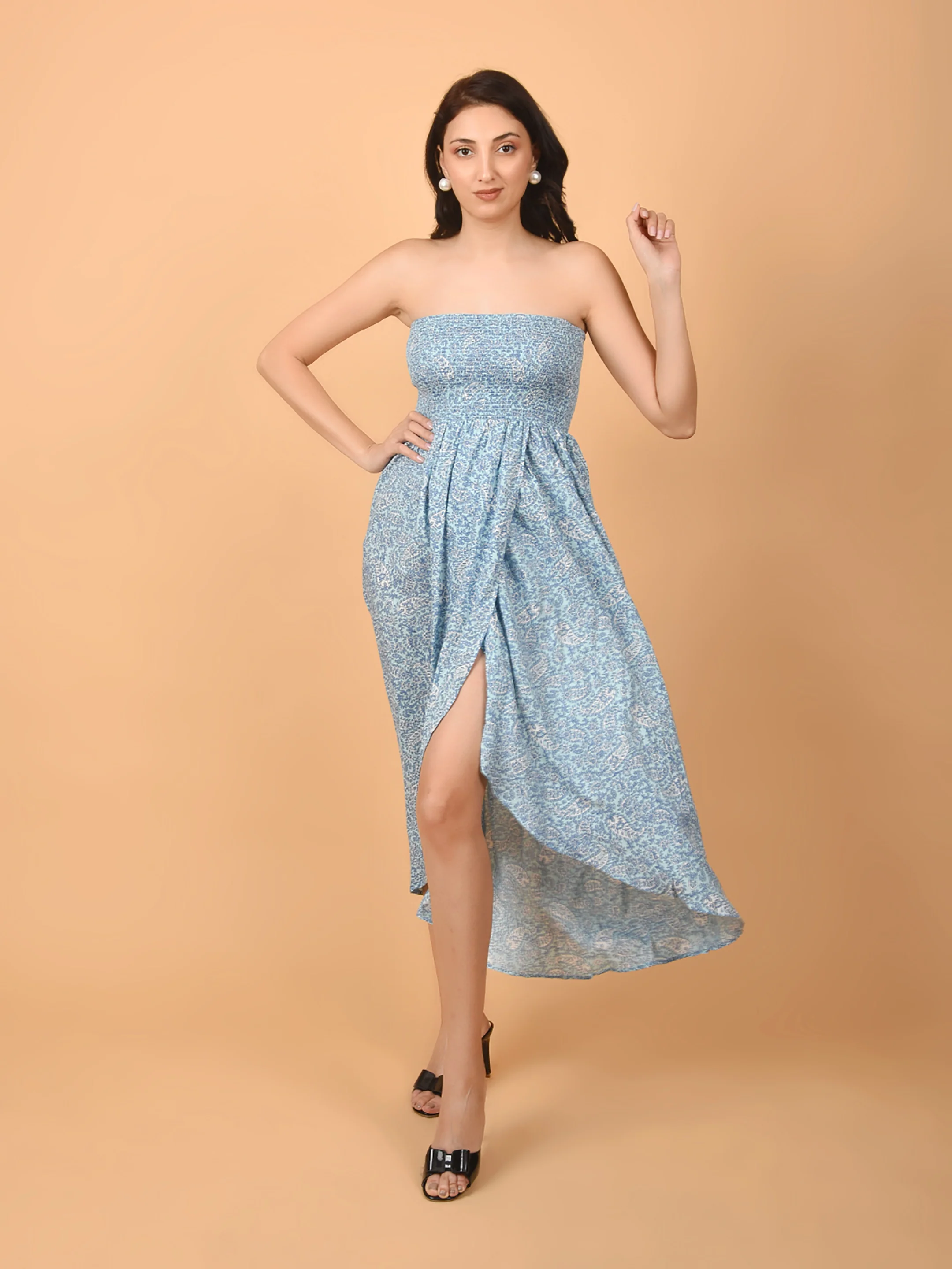 Flawless Beach Wear Off Shoulder Side Slit Dress For Women | SKY - Image 3