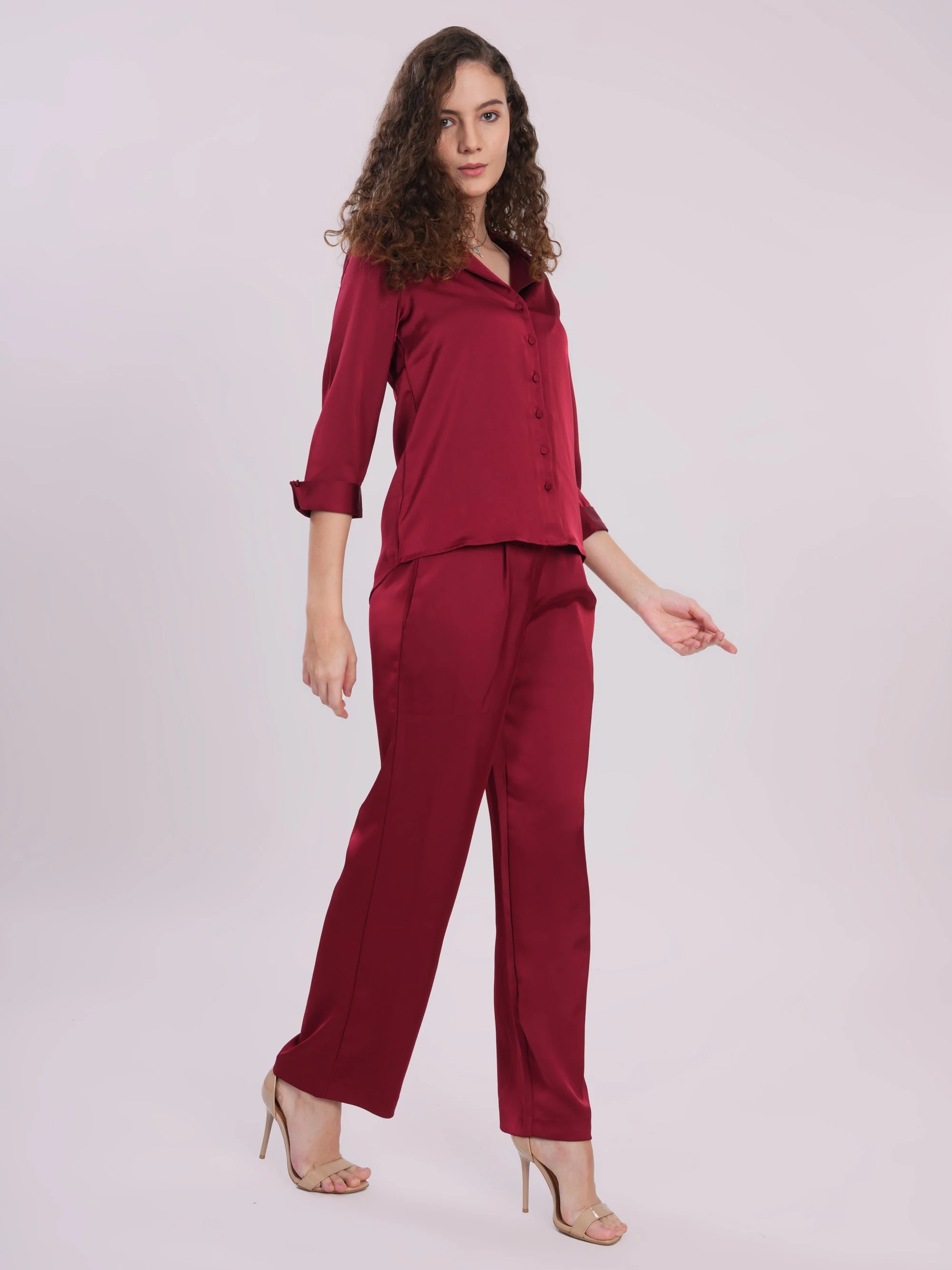 Red satin cord-set - Image 5