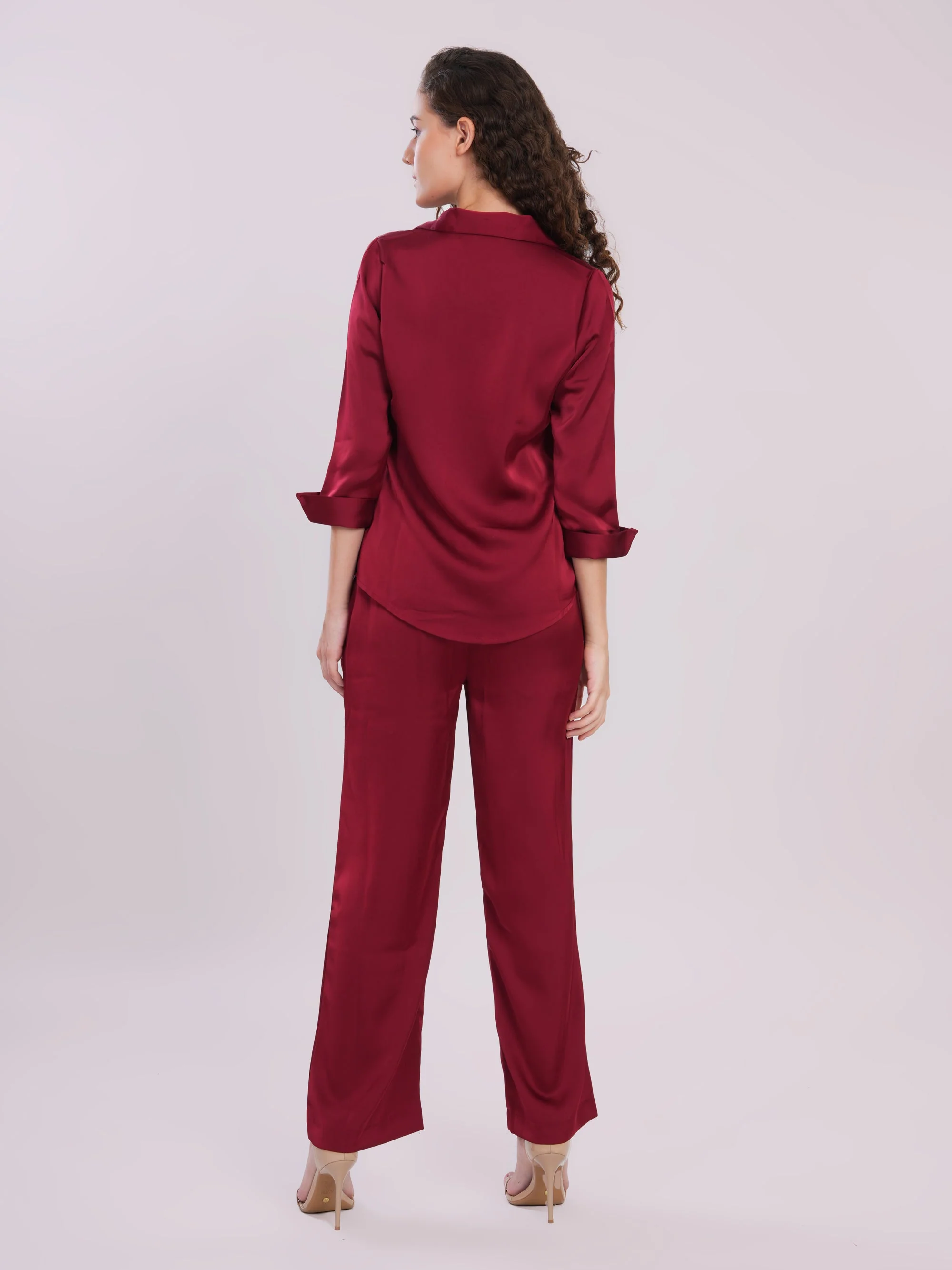 Red satin cord-set - Image 6