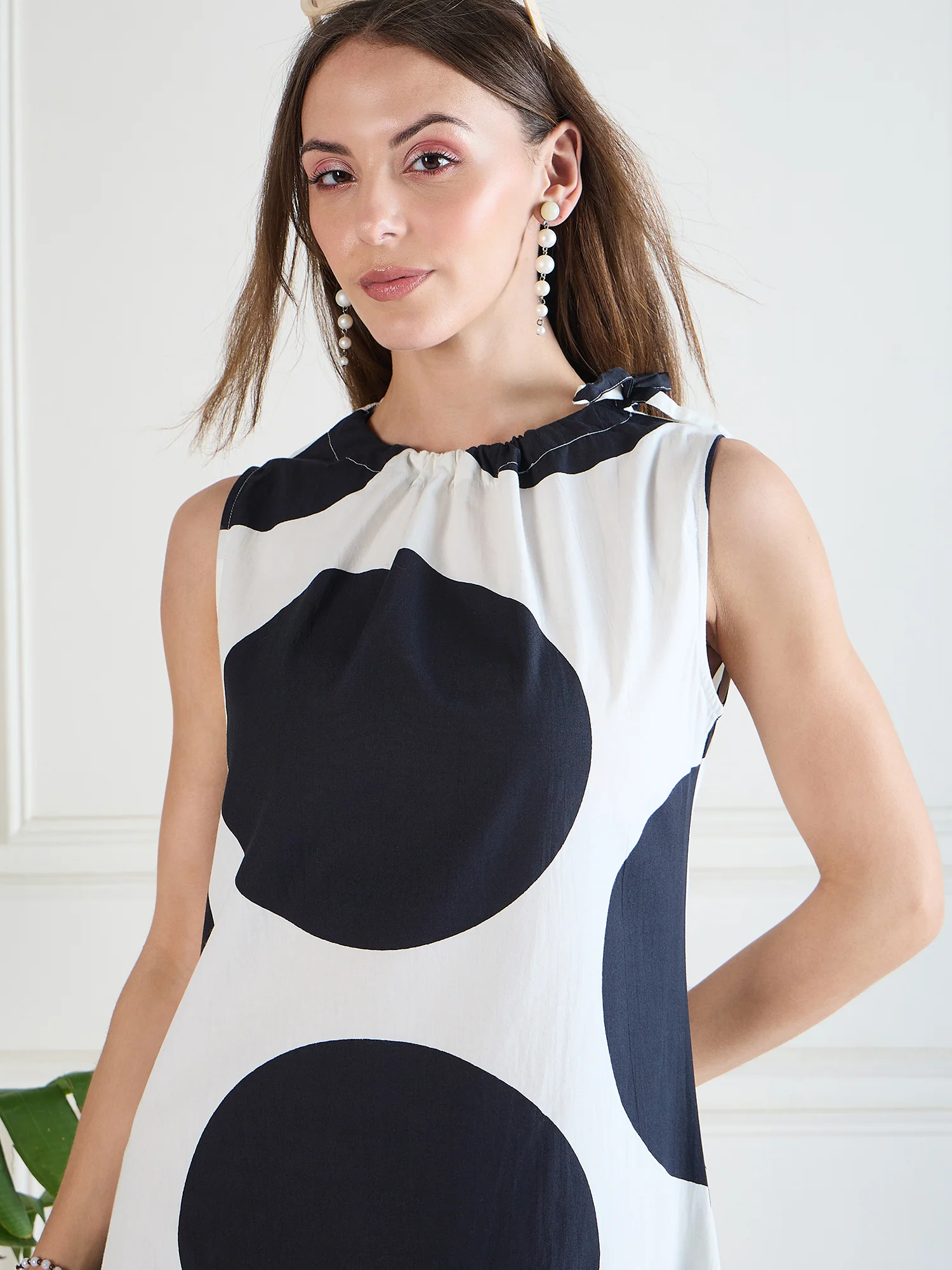 Black and White Polka-Dot Maxi Dress - Image 6