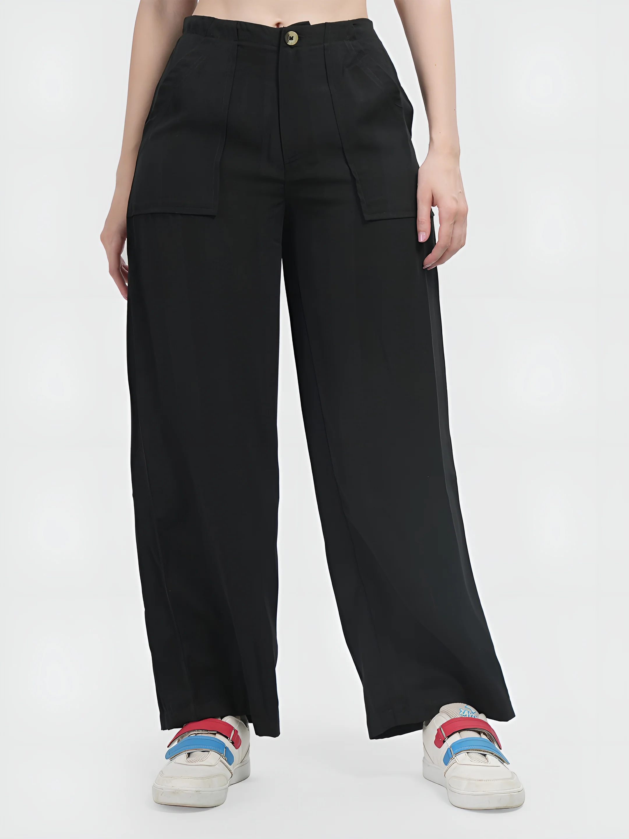 Black Colour | Women Formal Trousers Regular Fit - Image 3