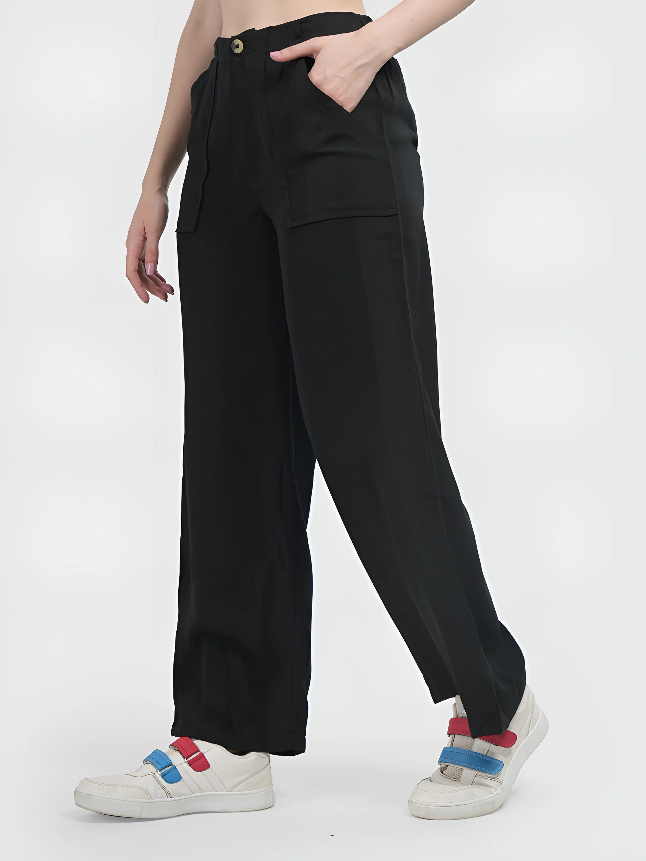 Black Colour | Women Formal Trousers Regular Fit - Image 4