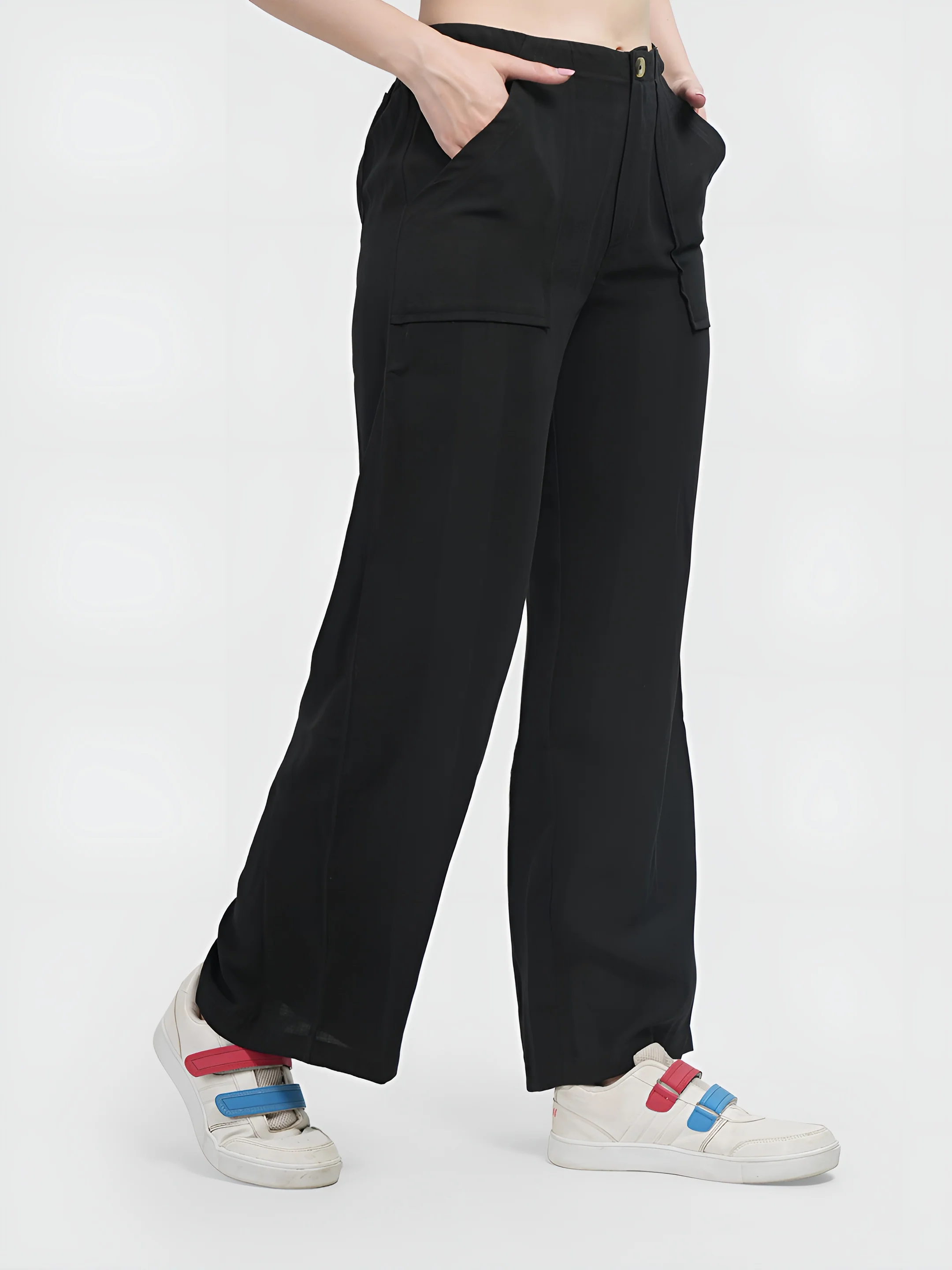 Black Colour | Women Formal Trousers Regular Fit - Image 5