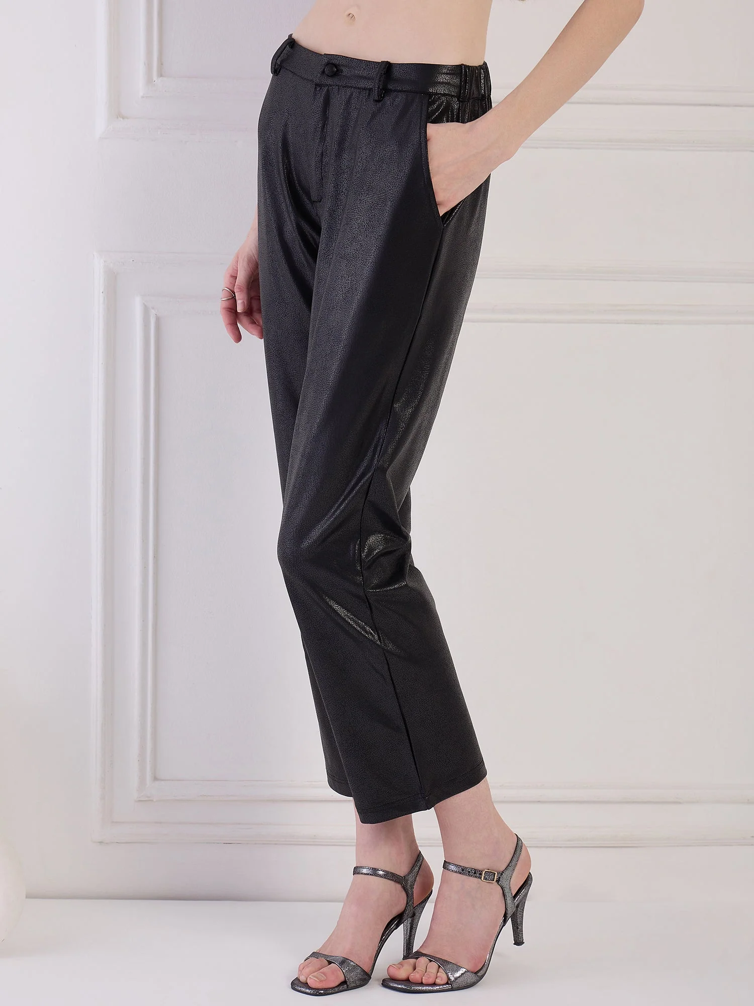 Black Faux Leather Pant - Image 3