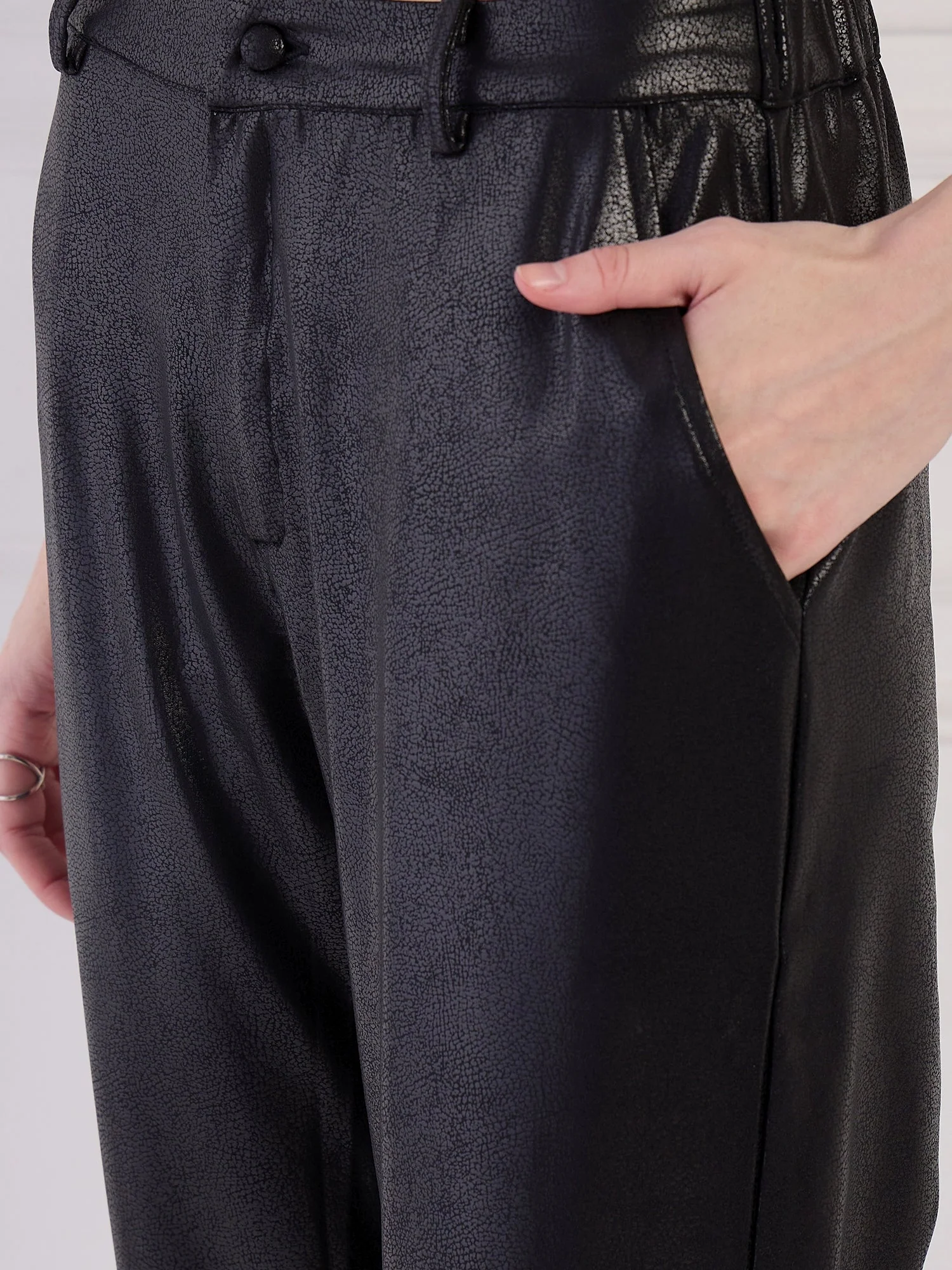 Black Faux Leather Pant - Image 4
