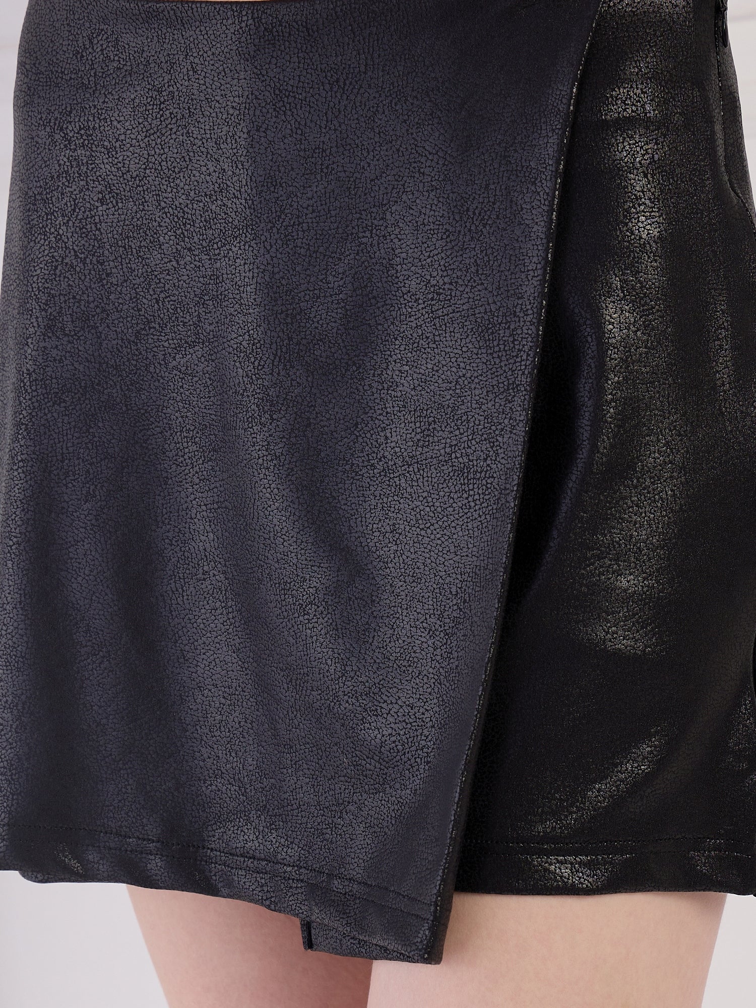 Black Faux Leather Skirt - Image 4