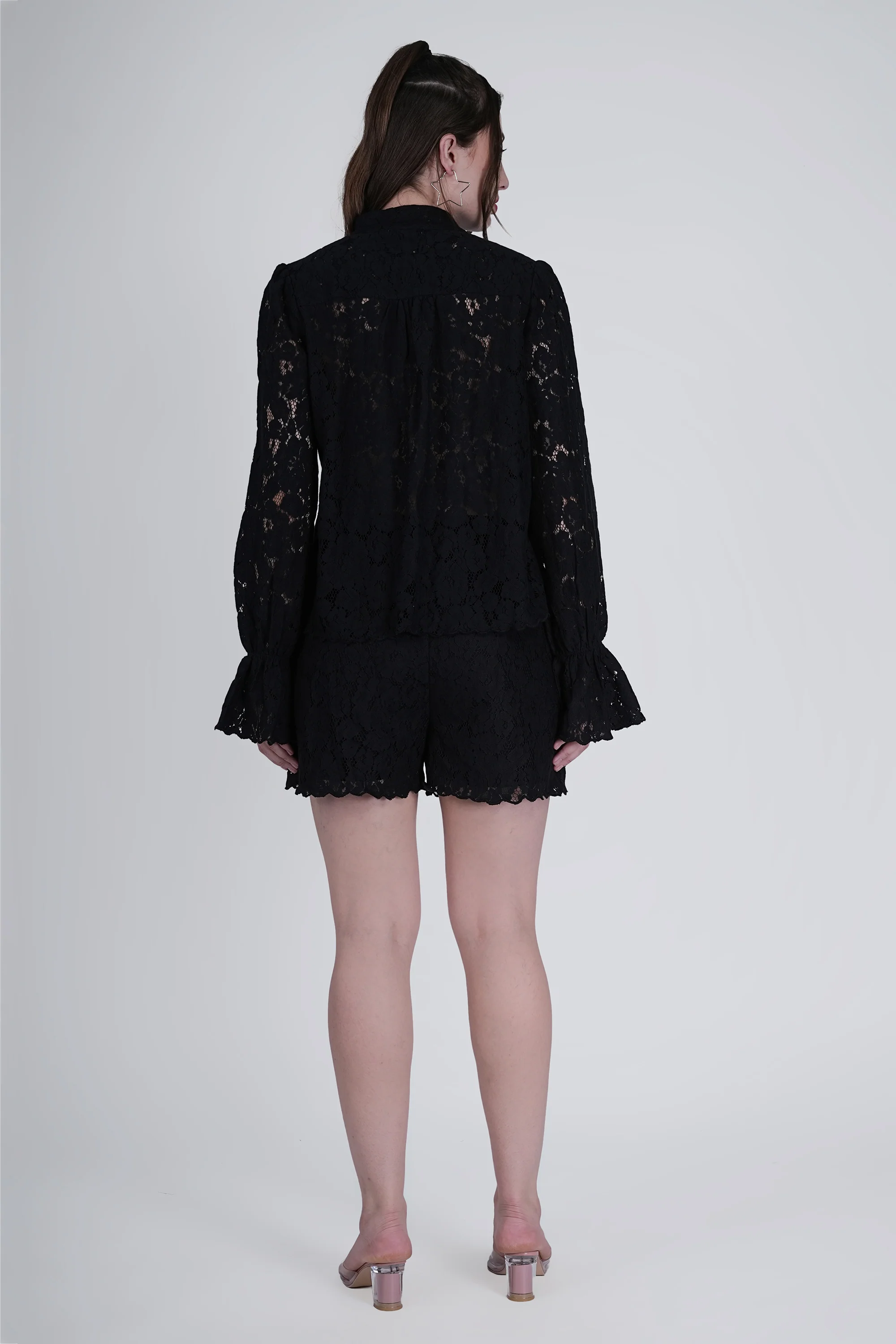 Black Floral Lace Cordset - Elegant & Comfortable - Image 4