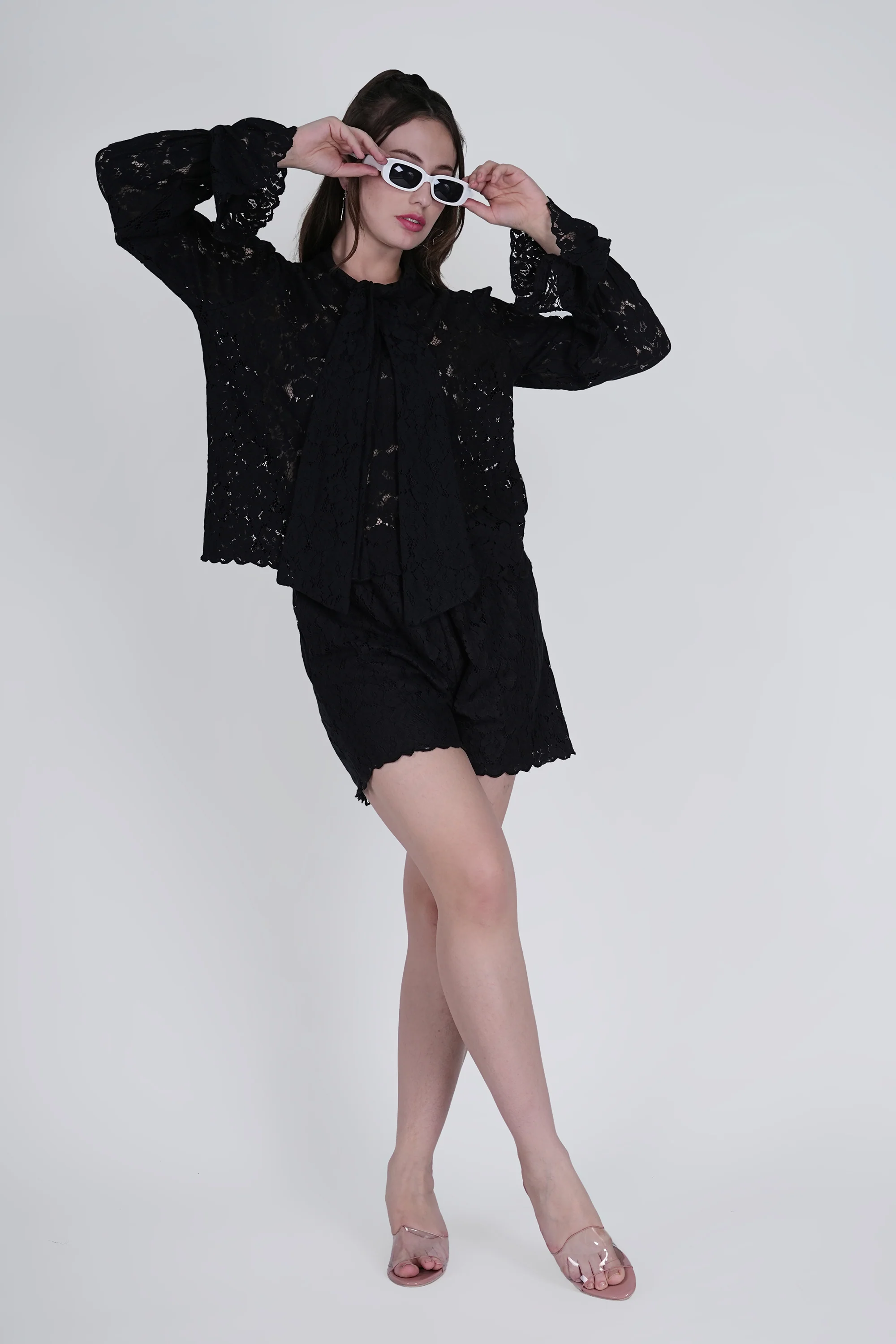 Black Floral Lace Cordset - Elegant & Comfortable - Image 6
