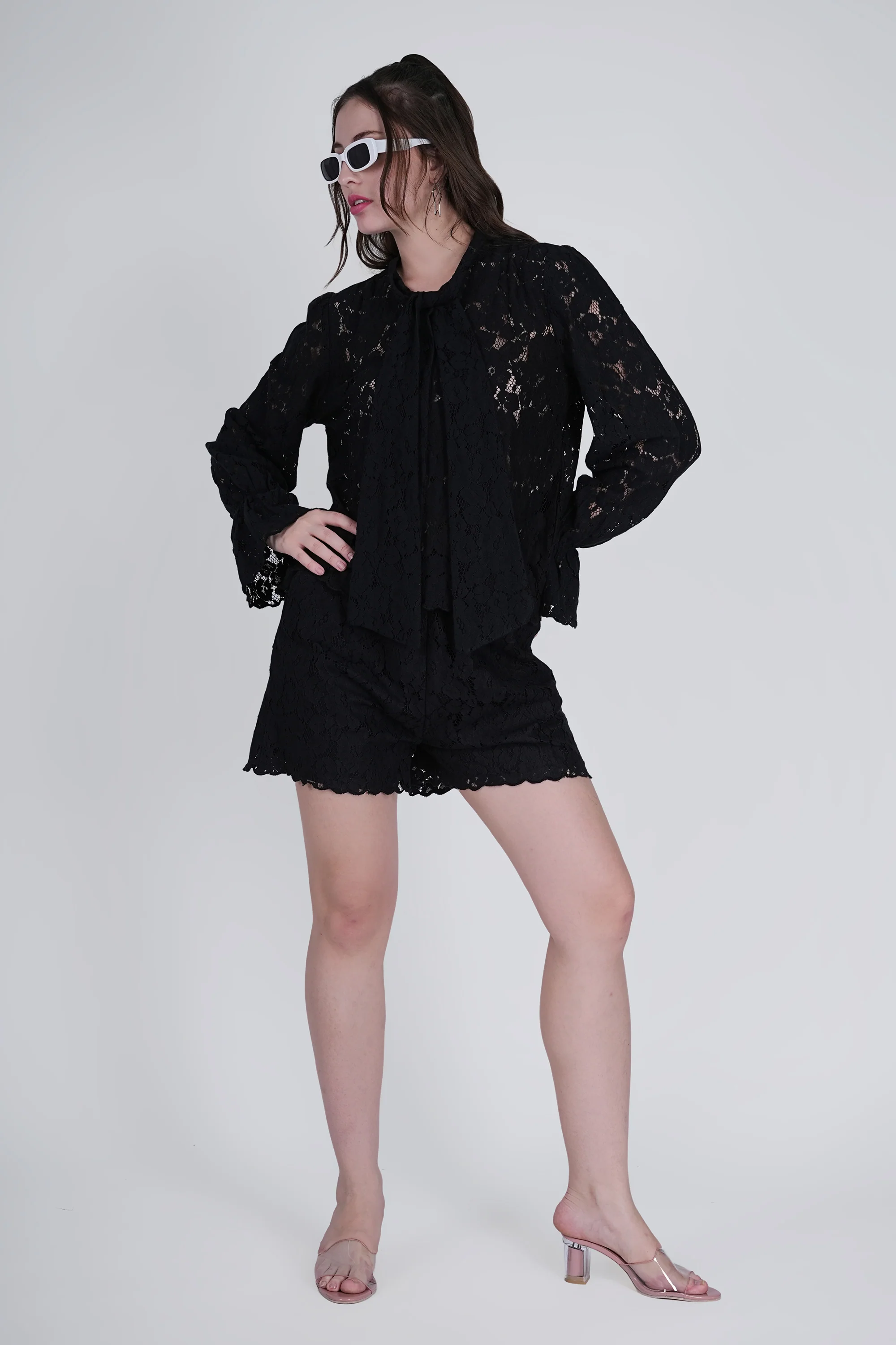 Black Floral Lace Cordset - Elegant & Comfortable - Image 7