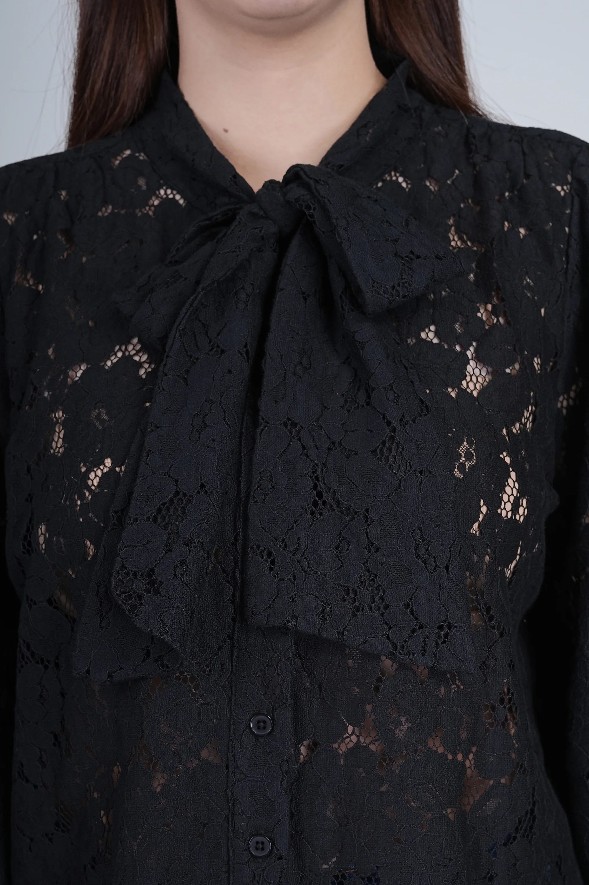 Black Floral Lace Shirt | Casual, Party, & Office Wear - Image 3