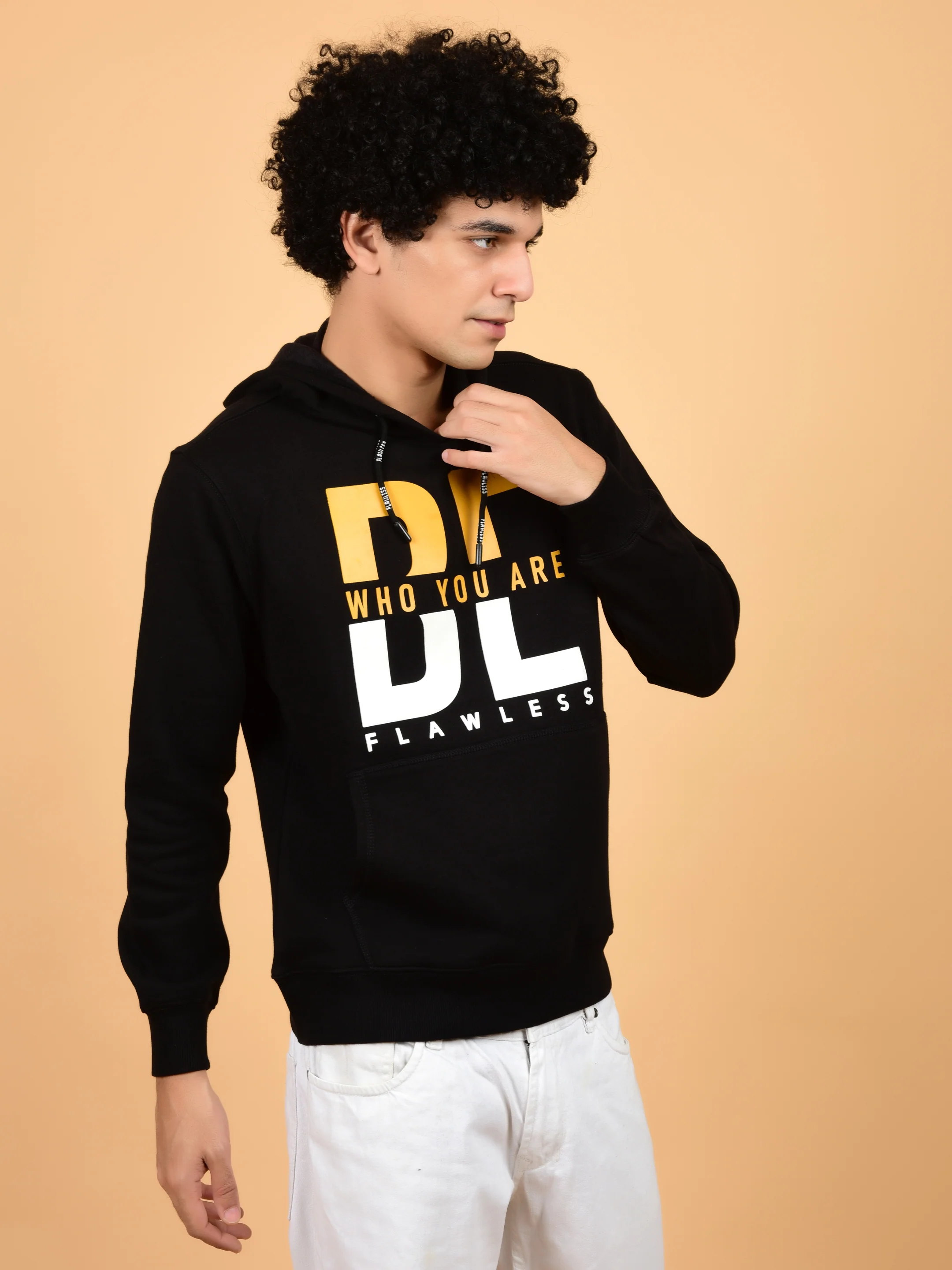 Flawless Letest Men Black Printed Hoodie - Image 6