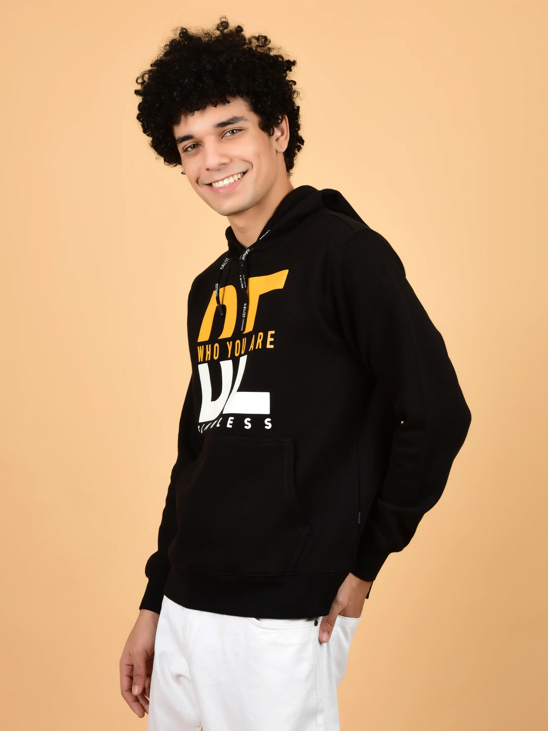 Flawless Letest Men Black Printed Hoodie - Image 7