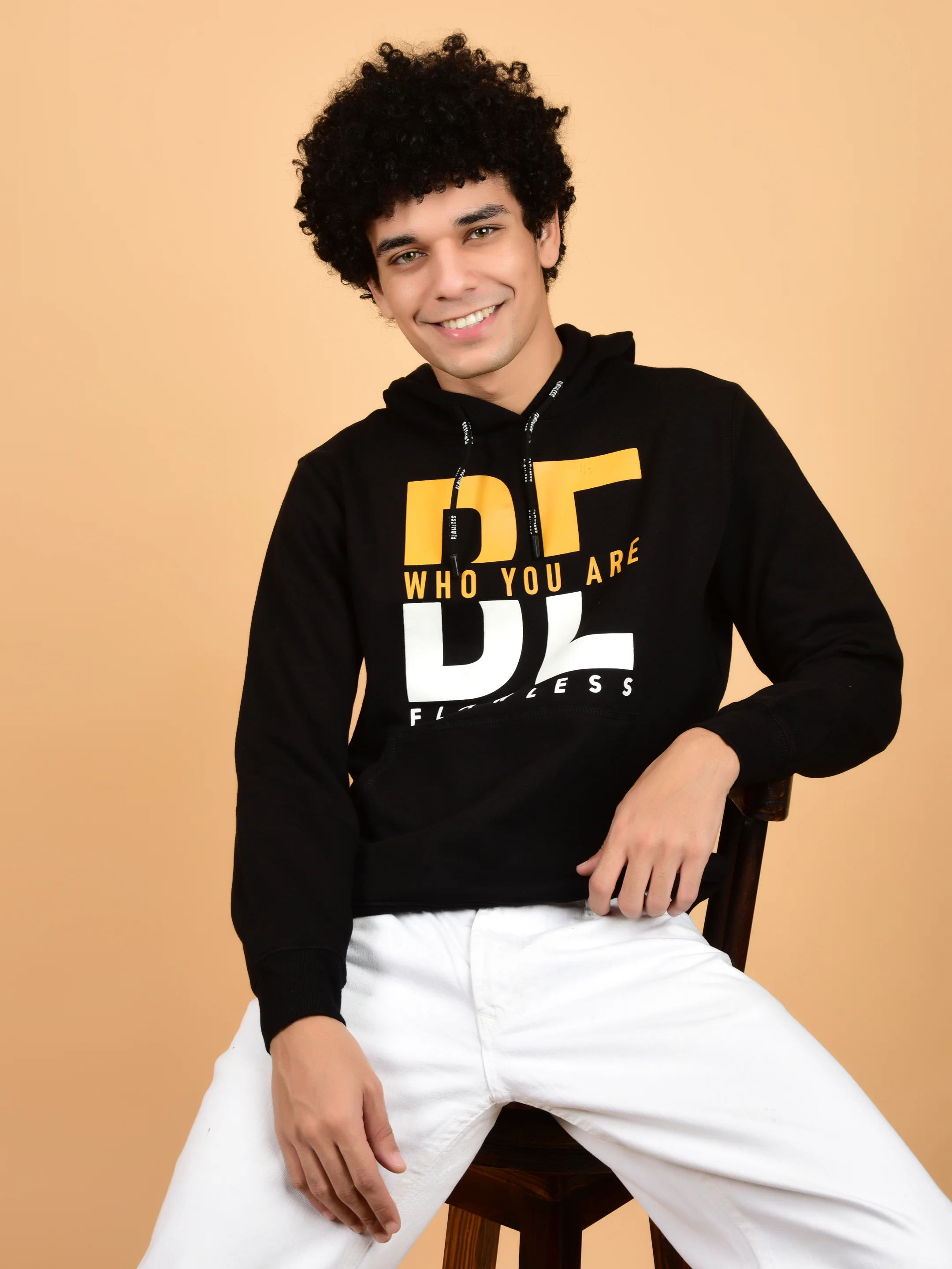 Flawless Letest Men Black Printed Hoodie - Image 8