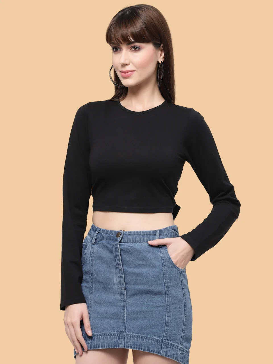 Flawless Women Black Backless Crop Top | ARCH - Image 5