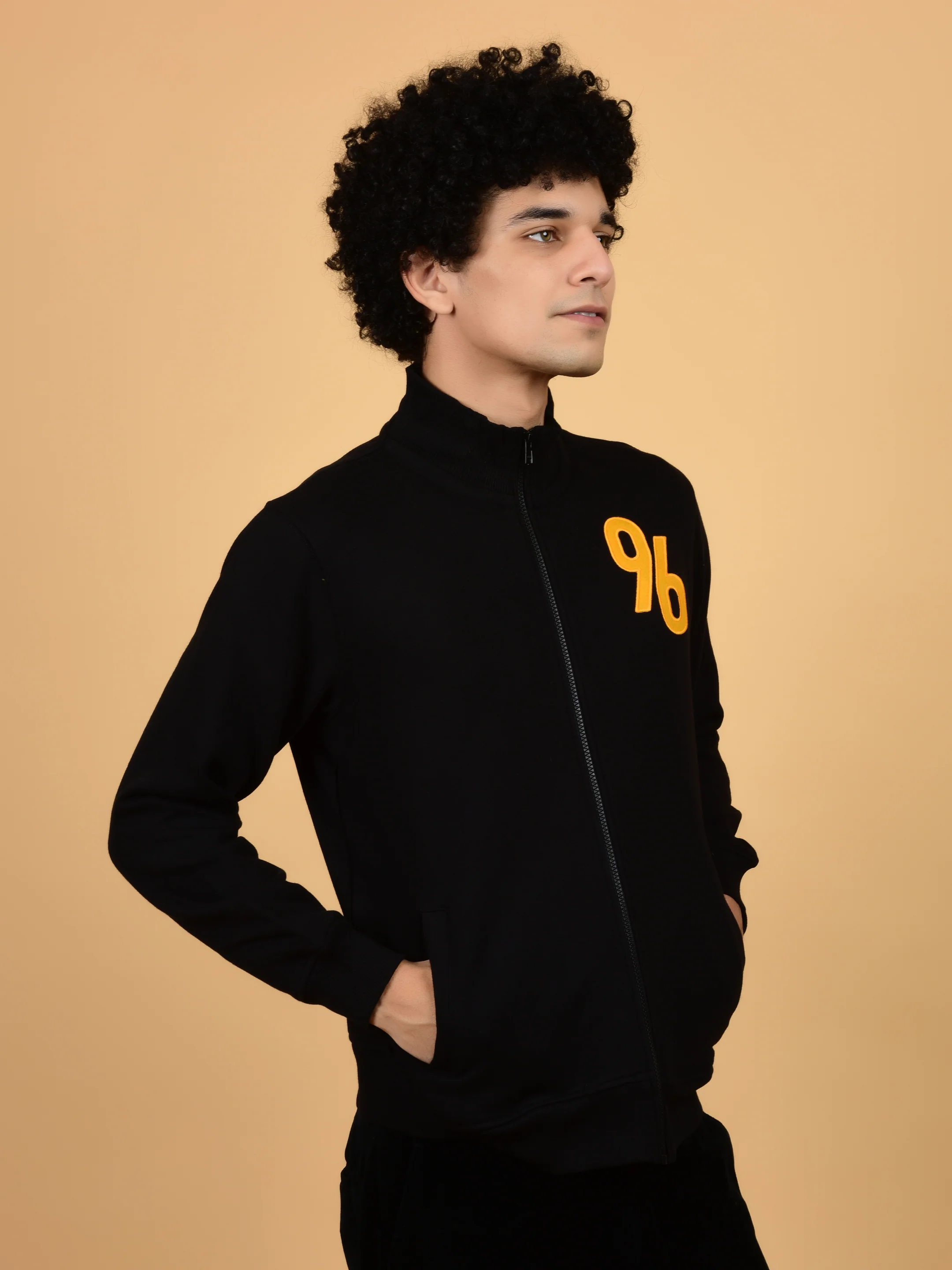 Flawless Trendy Men Black Zipped Sweatshirt - Image 3
