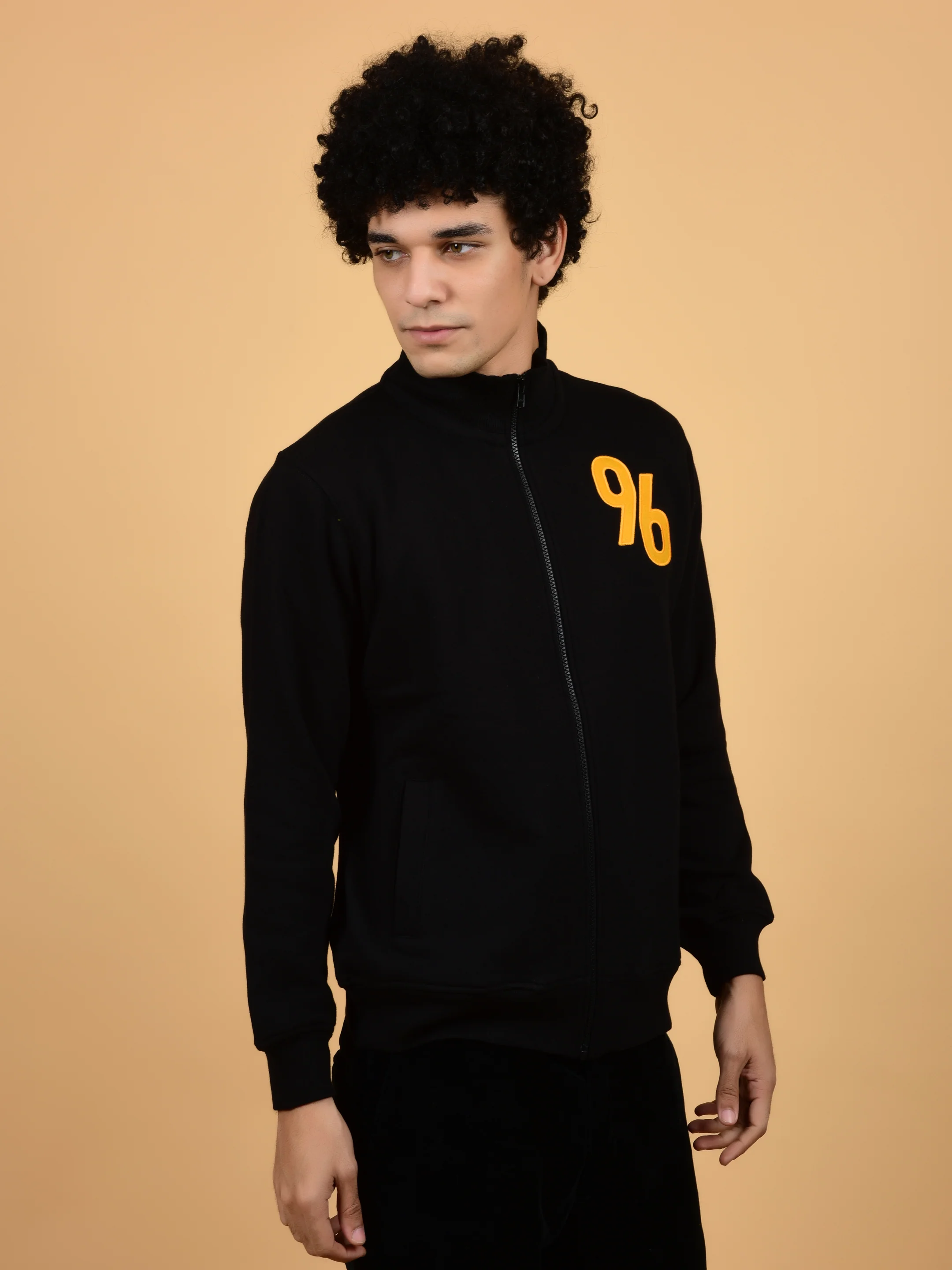 Flawless Trendy Men Black Zipped Sweatshirt - Image 4