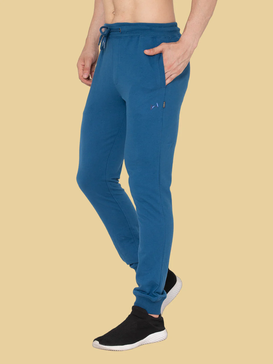 Flawless Men Trendy Solid Blue Jogger - Image 4