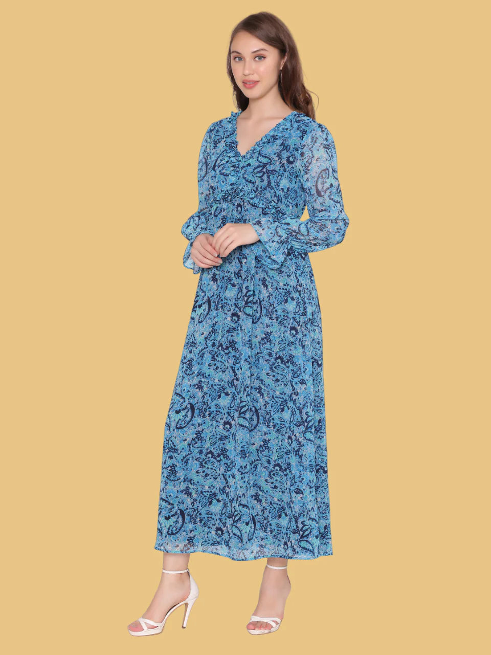 Flawless Trendy Fit and Flare Midi Dress for Women | BLUERAY - Image 4