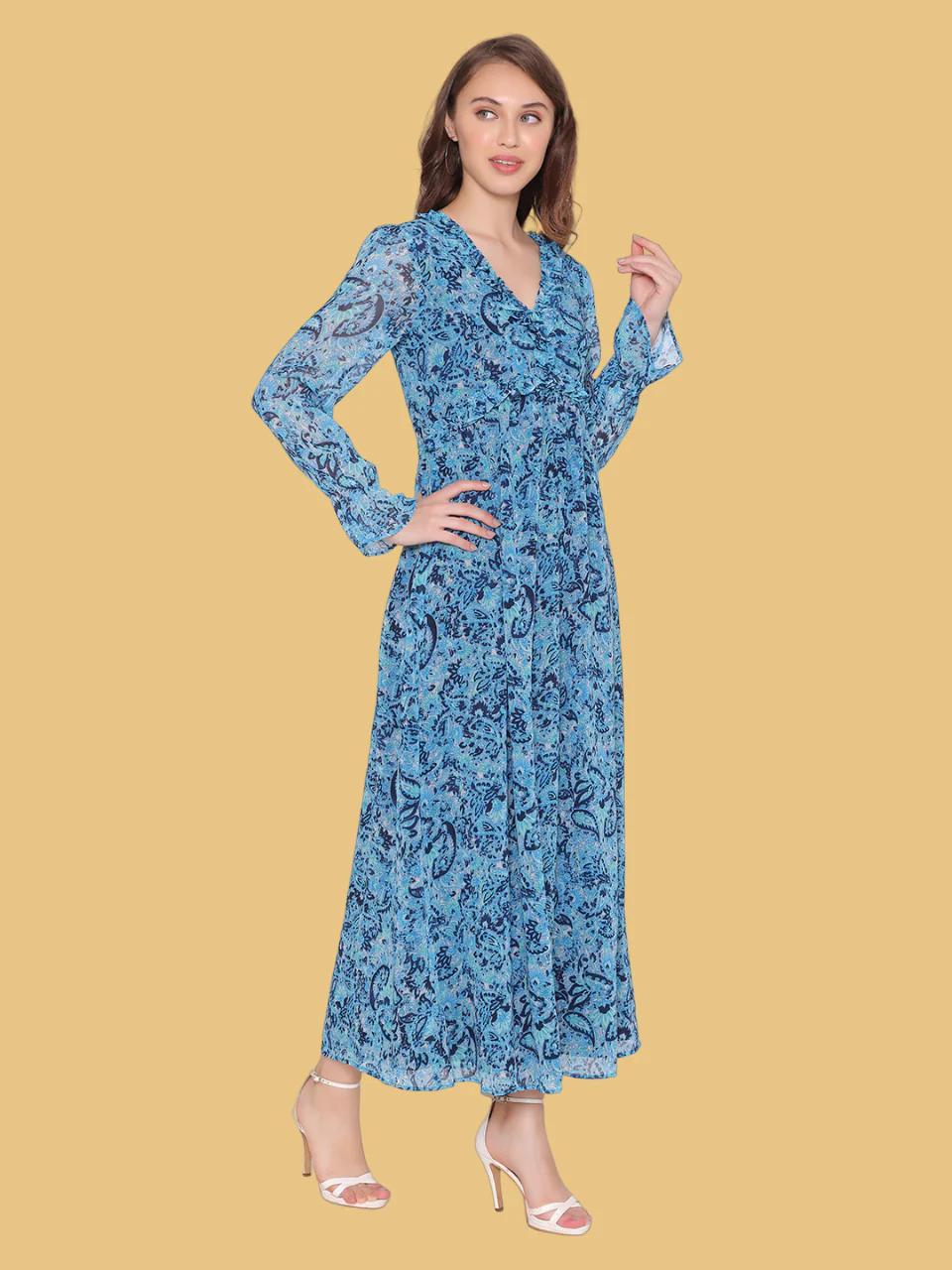 Flawless Trendy Fit and Flare Midi Dress for Women | BLUERAY - Image 5