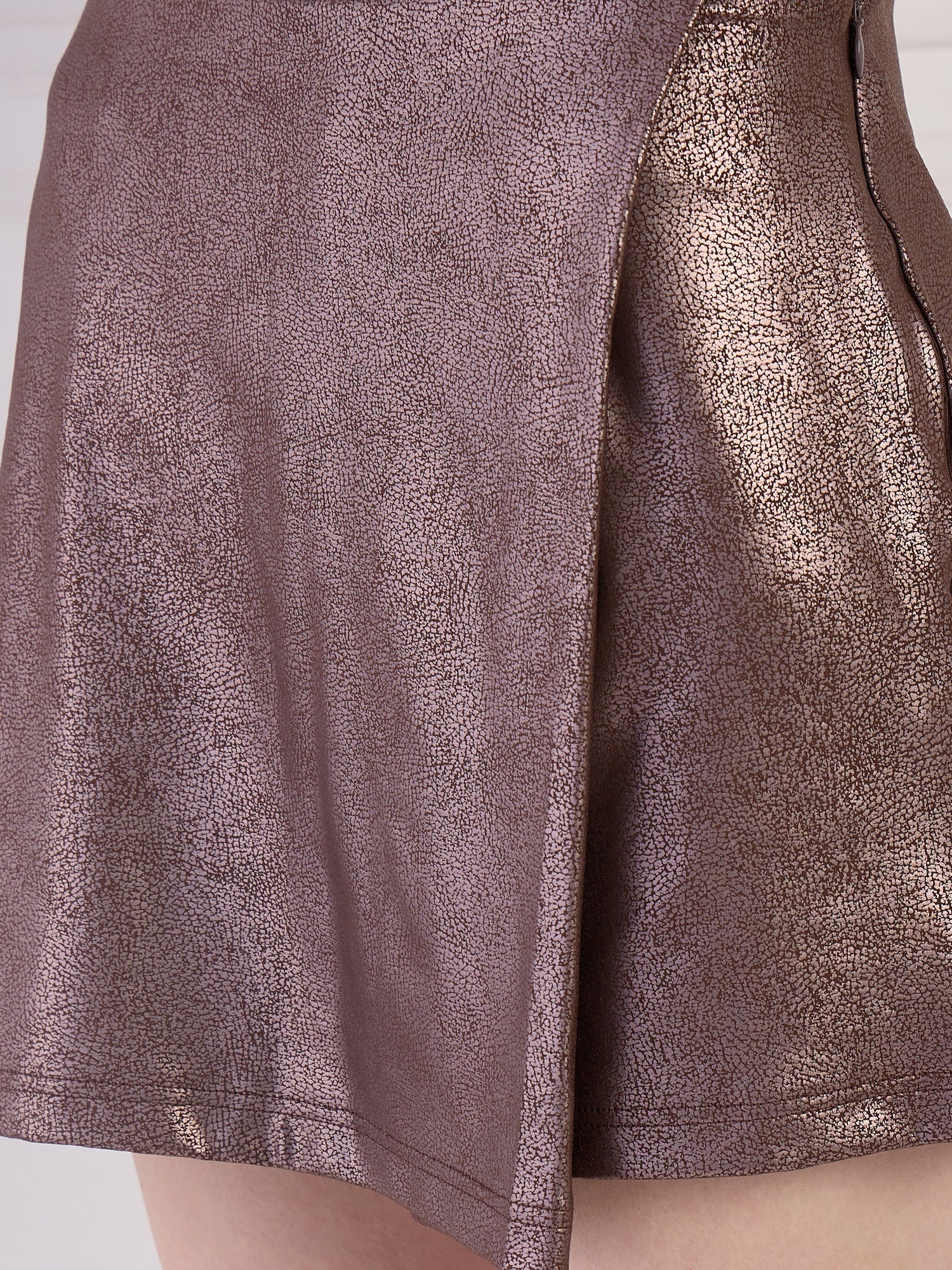 Brown Faux Leather Skirt - Image 4