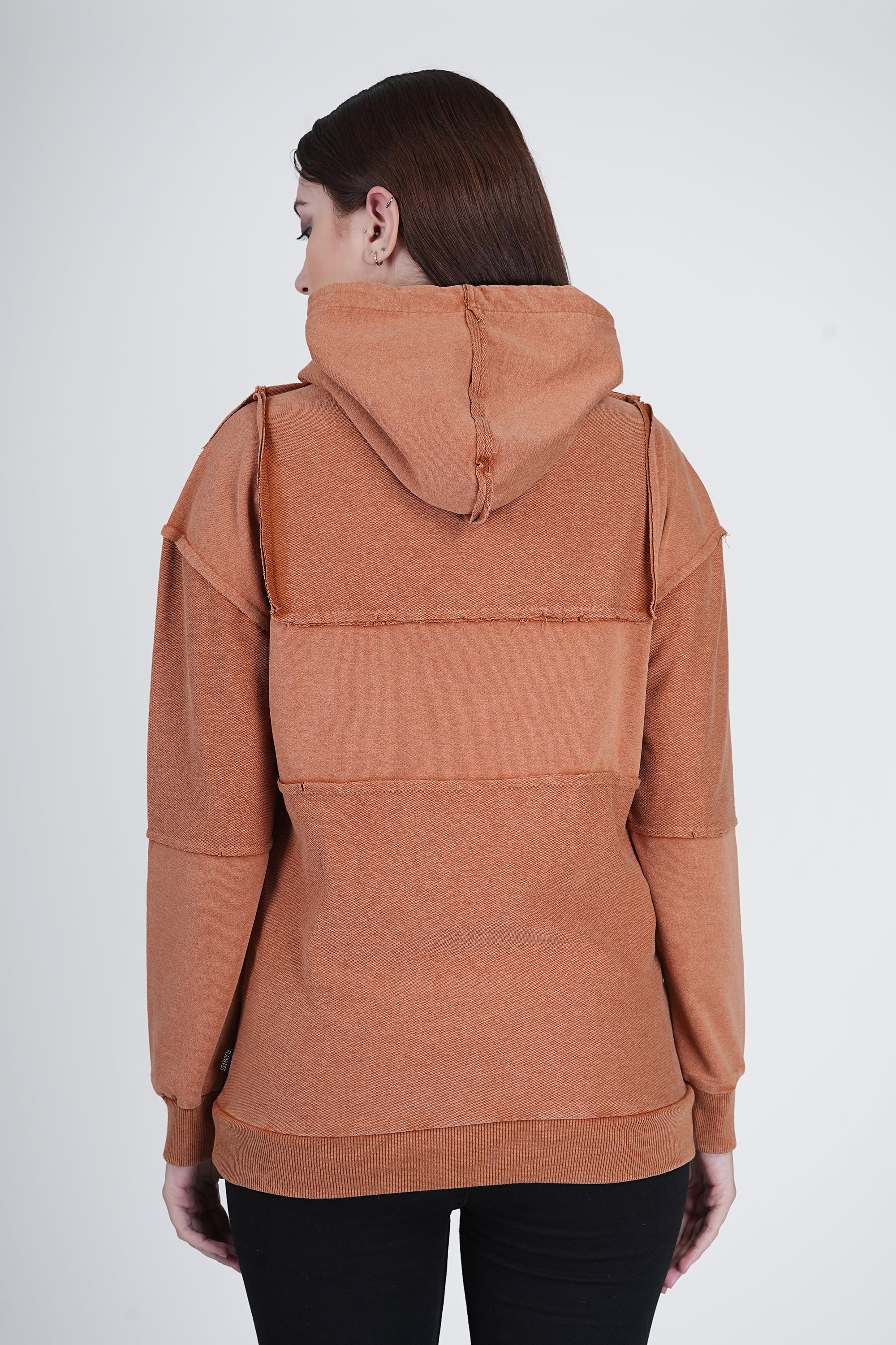 Brown Solid Sweatshirt for Women - Image 3