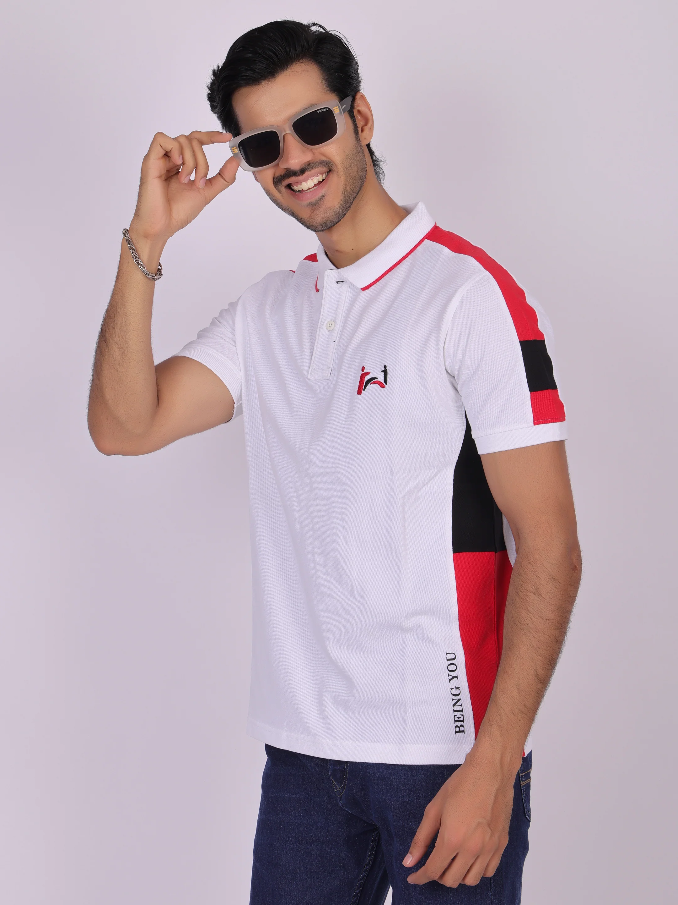 Classic White Cotton Polo T-Shirt for Men - Image 4