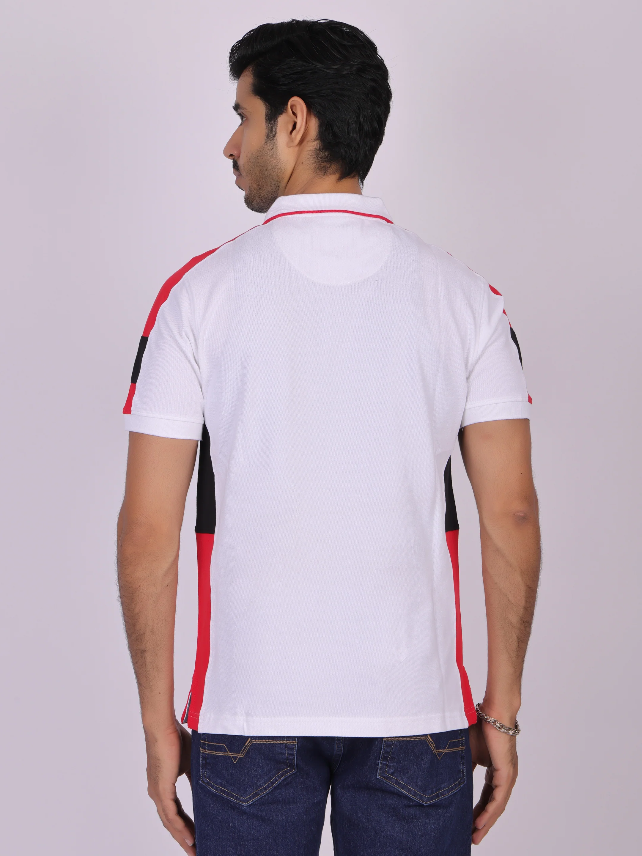 Classic White Cotton Polo T-Shirt for Men - Image 5