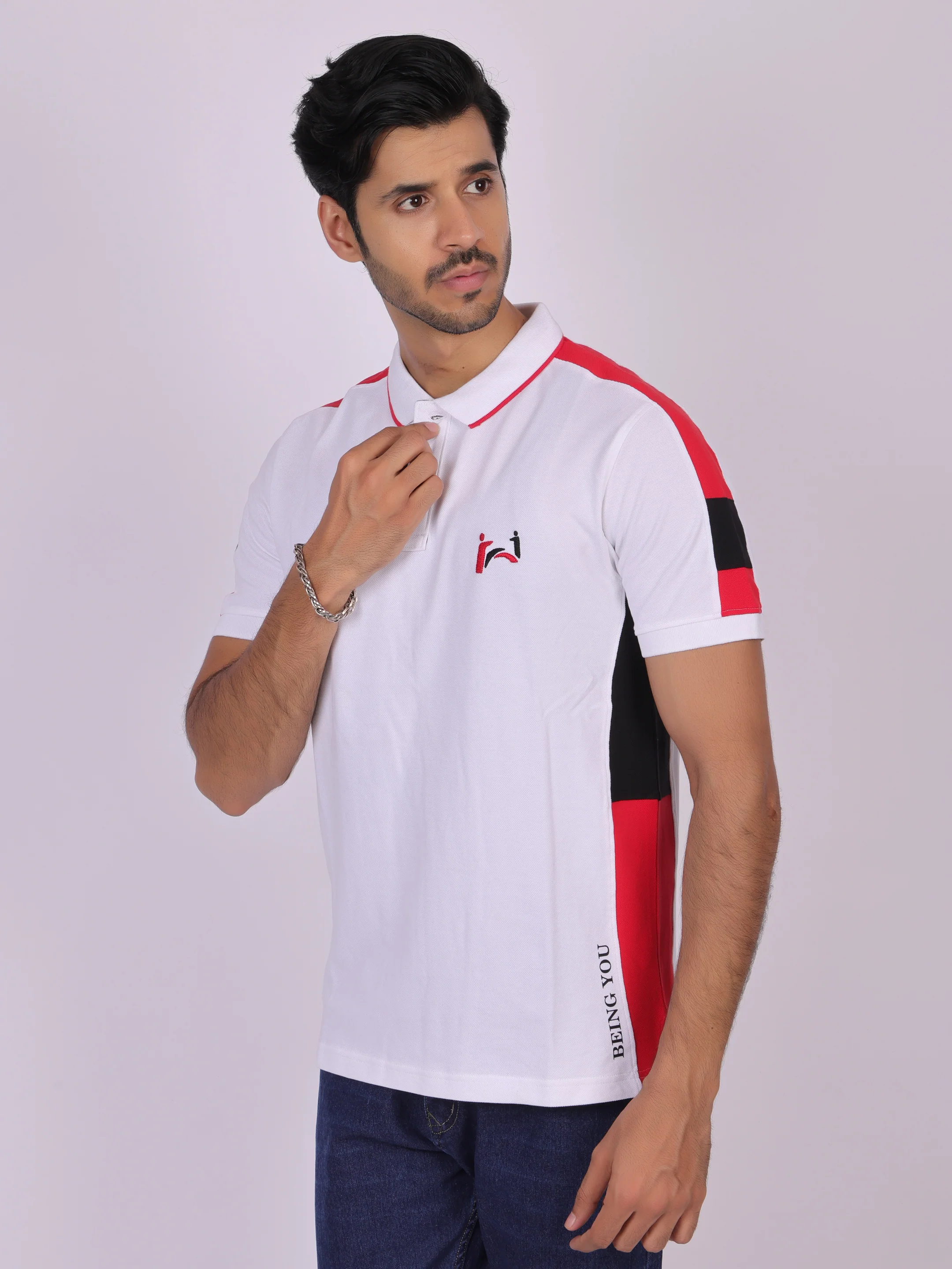 Classic White Cotton Polo T-Shirt for Men - Image 6