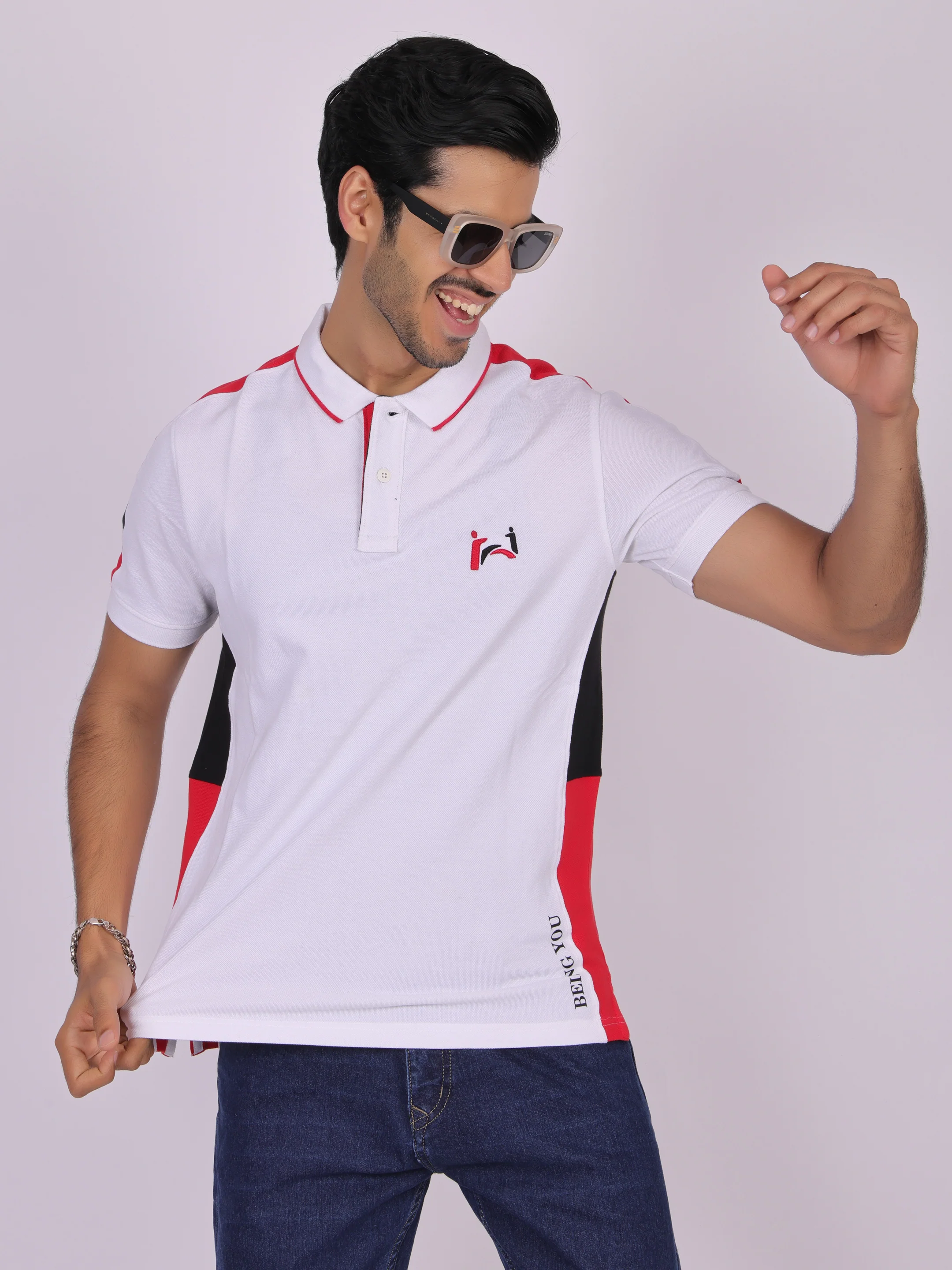 Classic White Cotton Polo T-Shirt for Men - Image 7