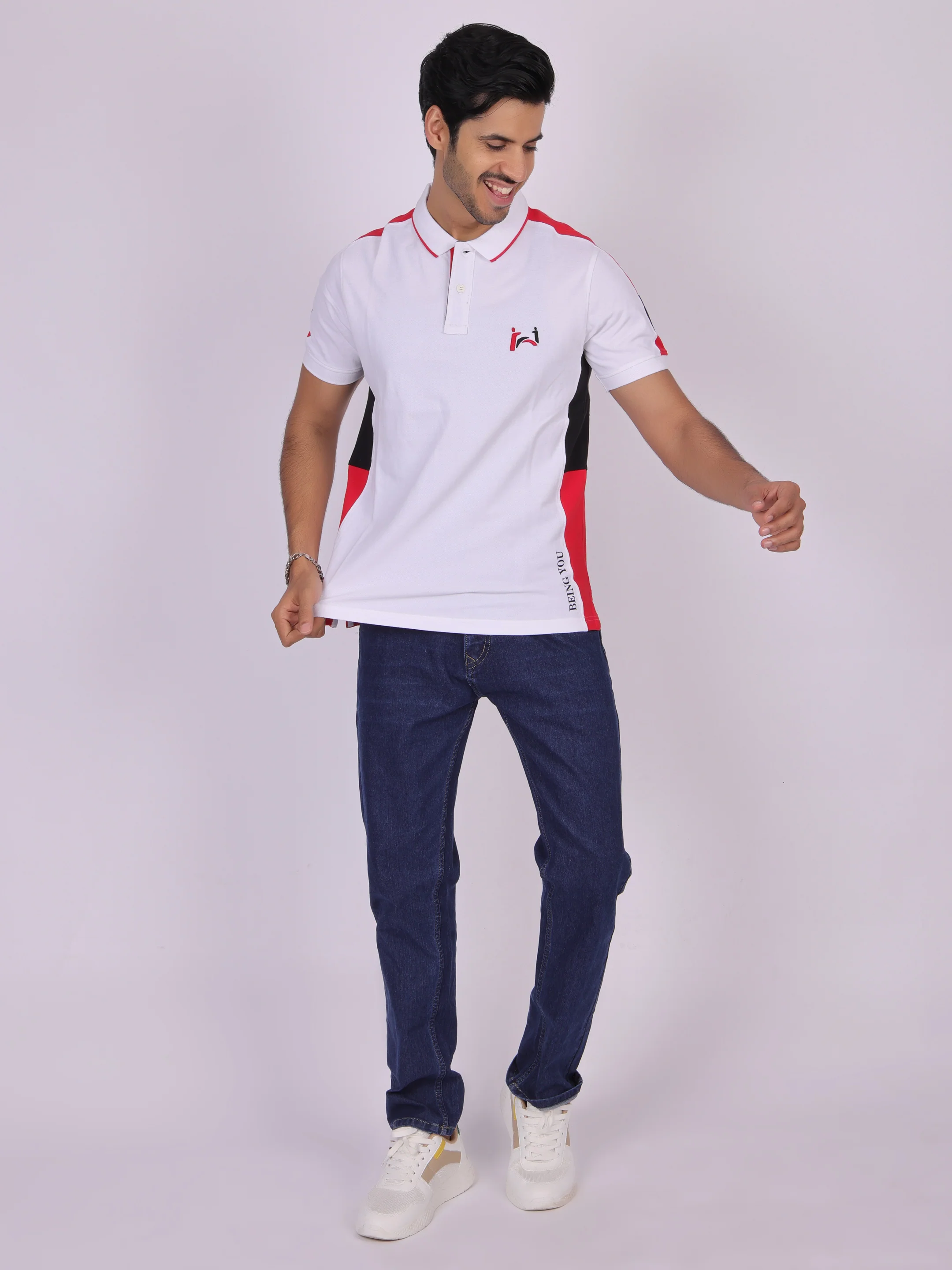 Classic White Cotton Polo T-Shirt for Men - Image 8