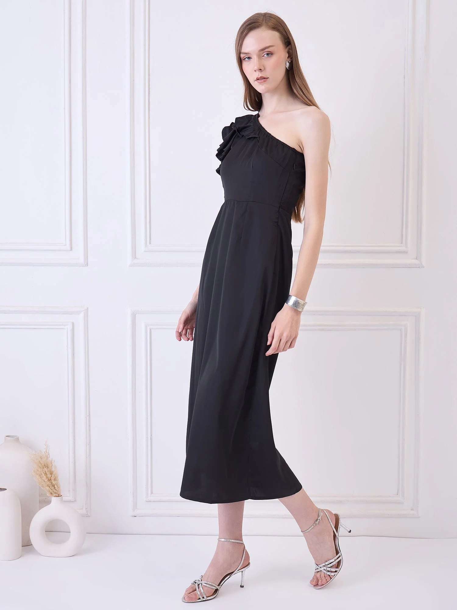 Elegant Black One Shoulder Long Dress | JENNY - Image 6