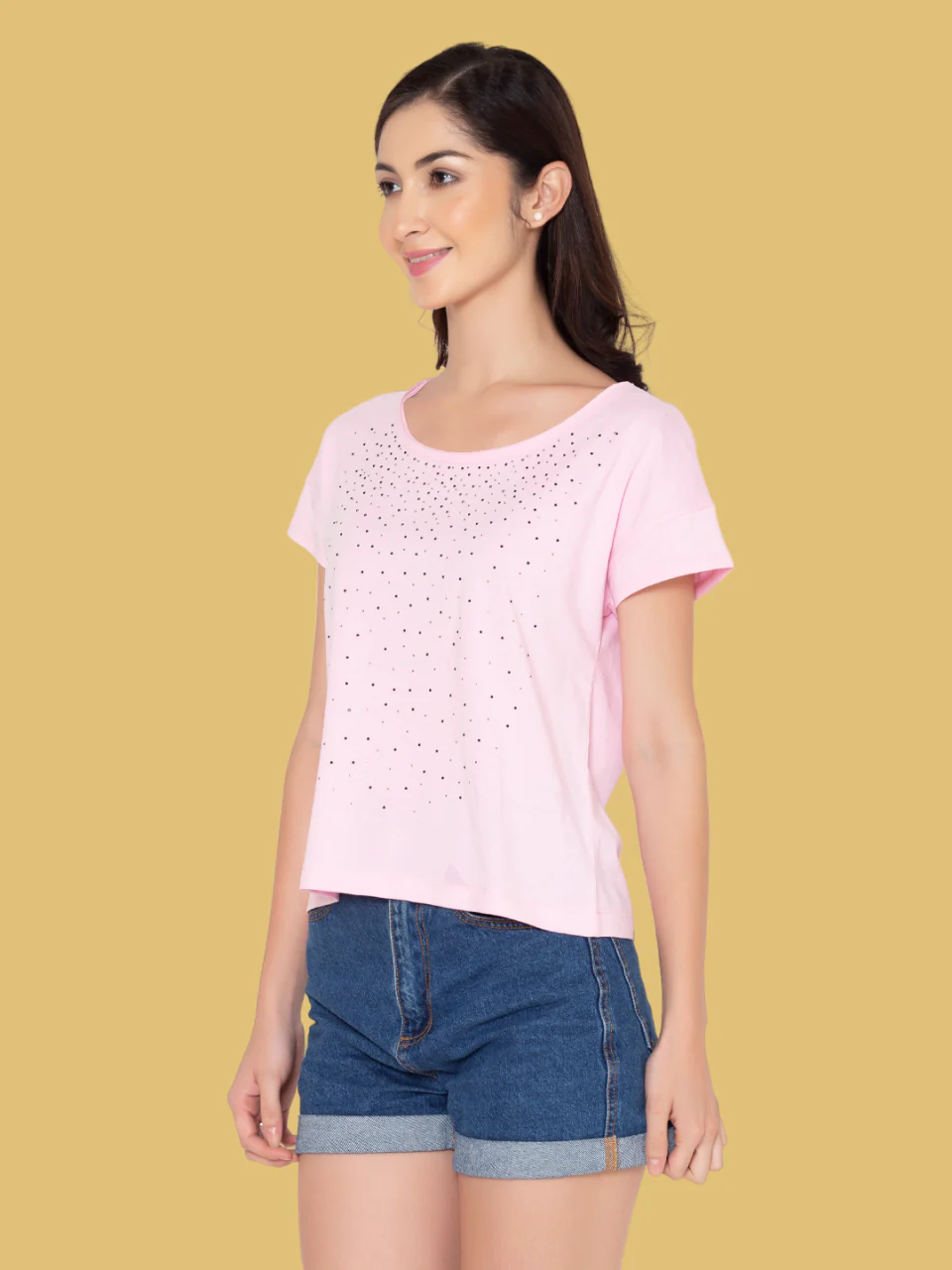 Flawless Women Pink Embellished Cotton Top - Image 5
