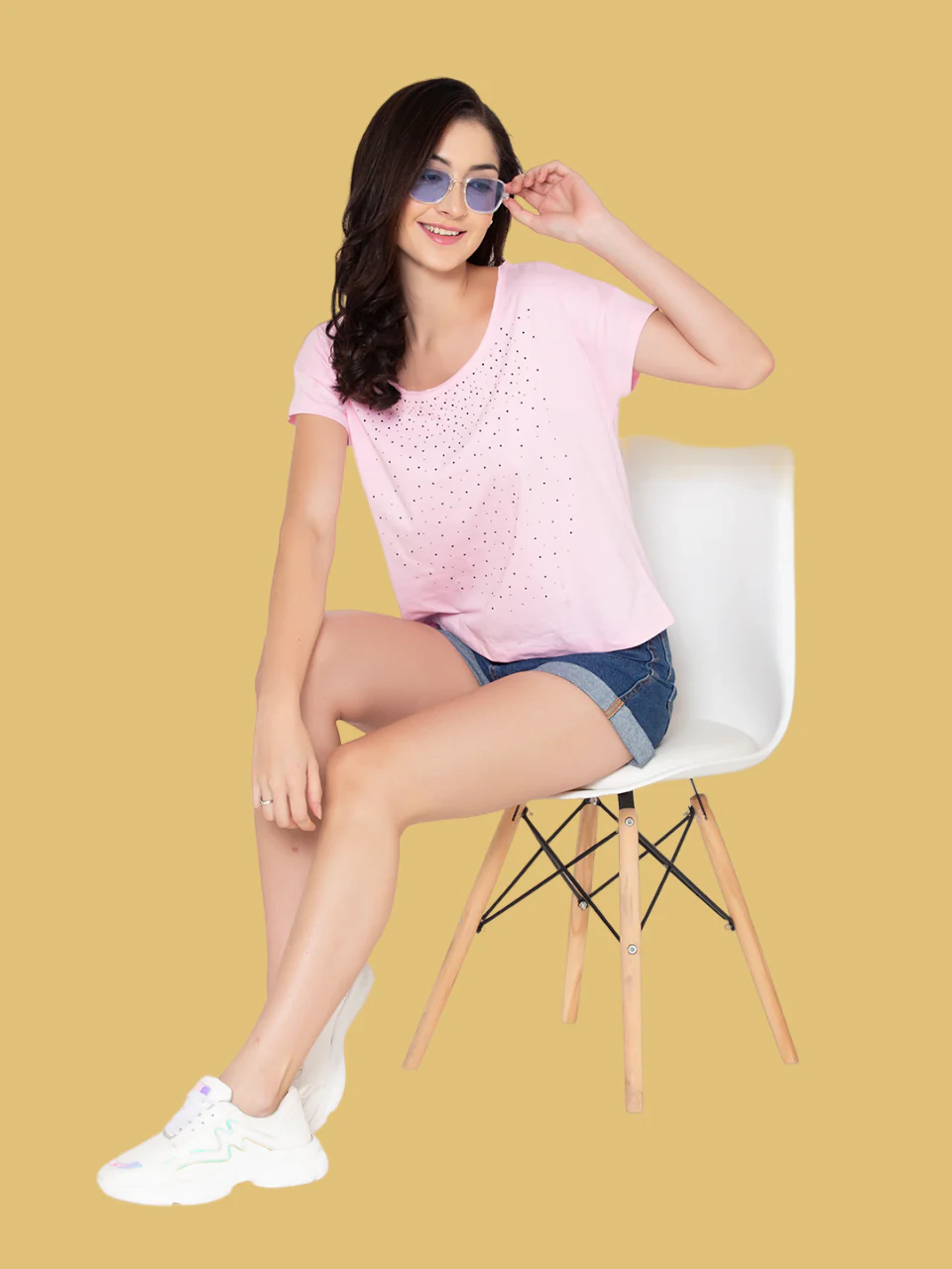Flawless Women Pink Embellished Cotton Top - Image 7