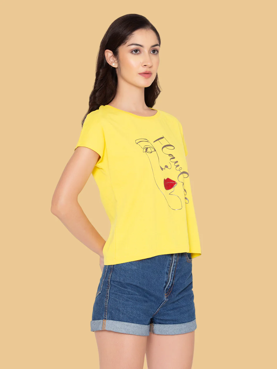 Flawless Women Yellow Face T-Shirt - Image 4