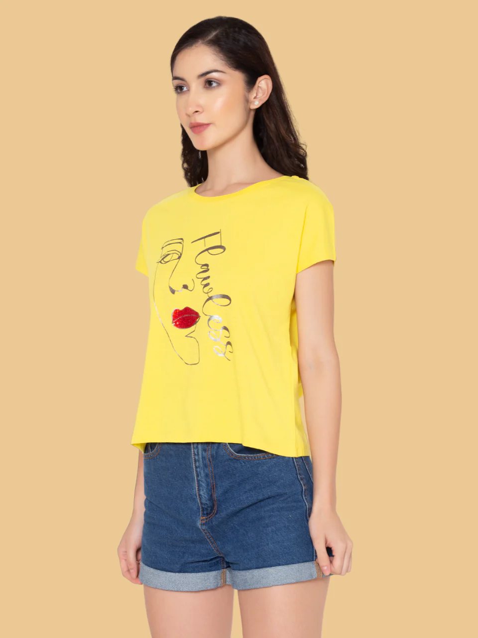 Flawless Women Yellow Face T-Shirt - Image 5