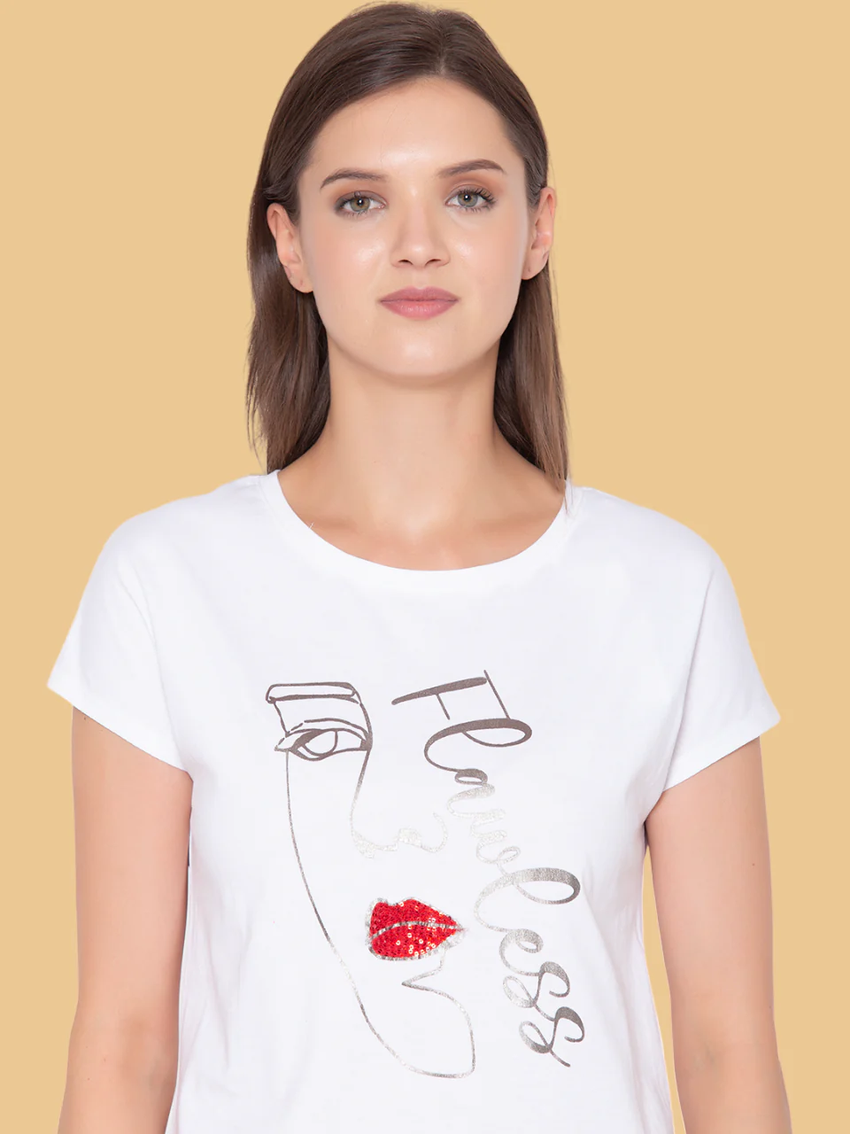 Flawless Women's 100% Cotton  Classic White T-Shirt - Image 3