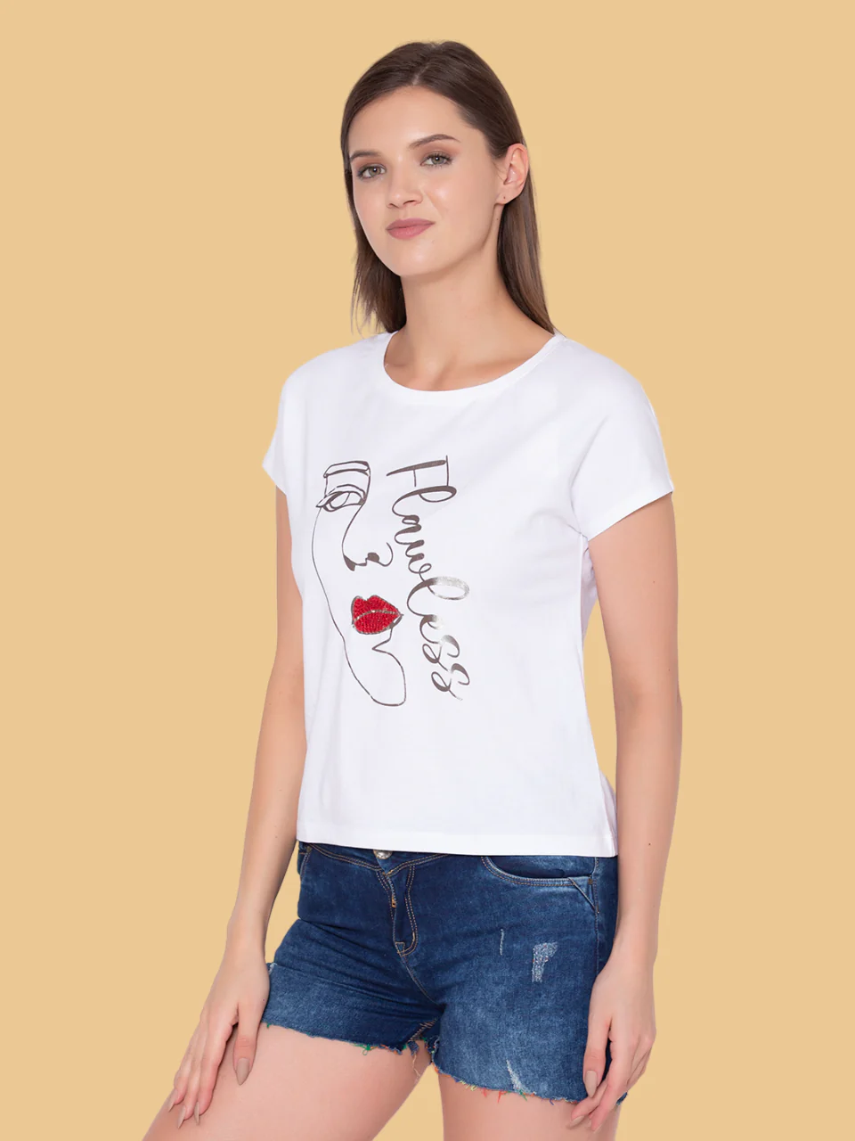 Flawless Women's 100% Cotton  Classic White T-Shirt - Image 5