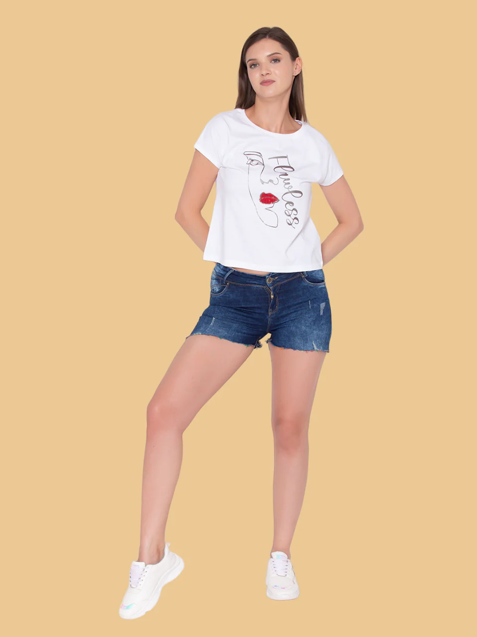 Flawless Women's 100% Cotton  Classic White T-Shirt - Image 6