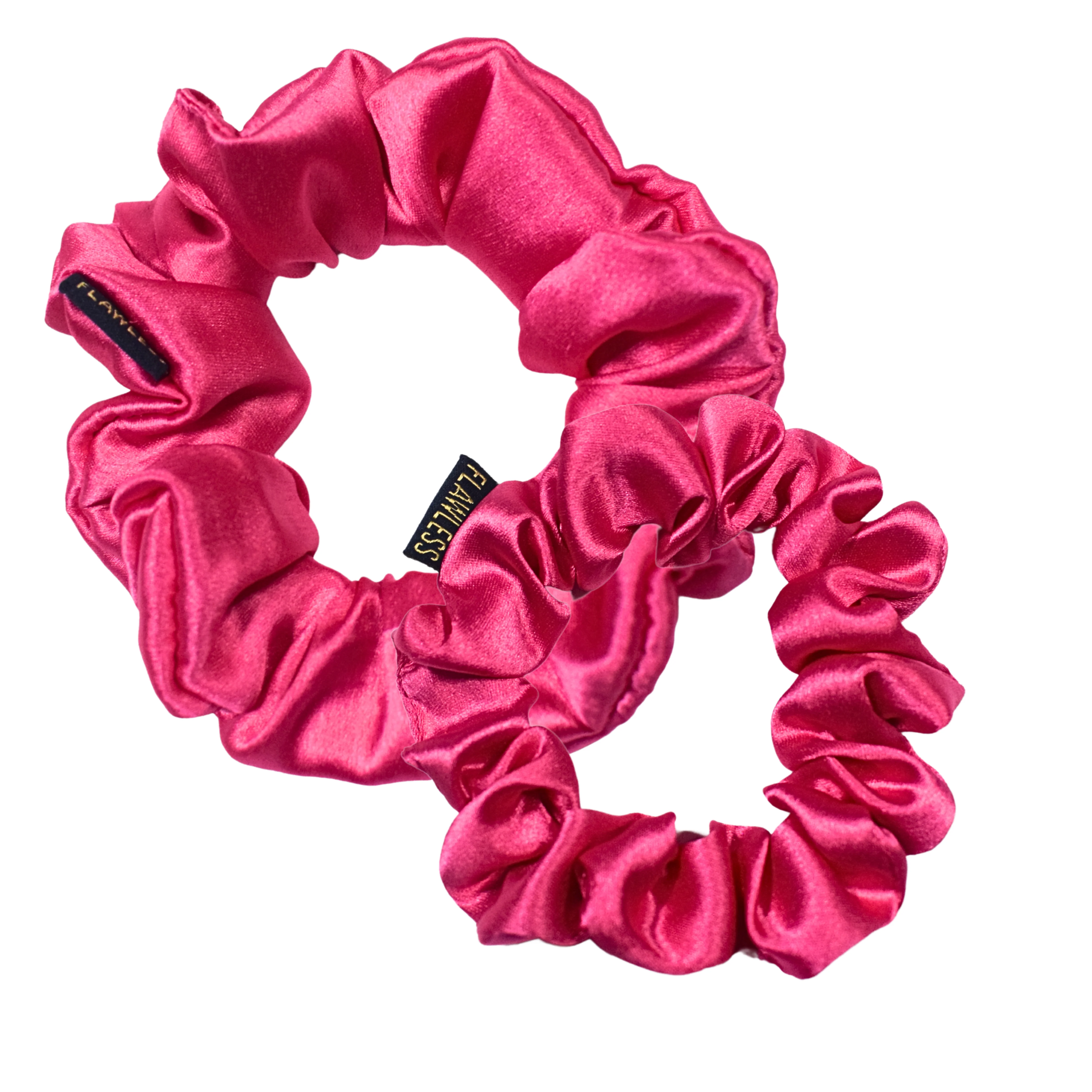 Flawless Pack Of 2 Pink-Hair Scrunchies in Silk Satin - Image 3