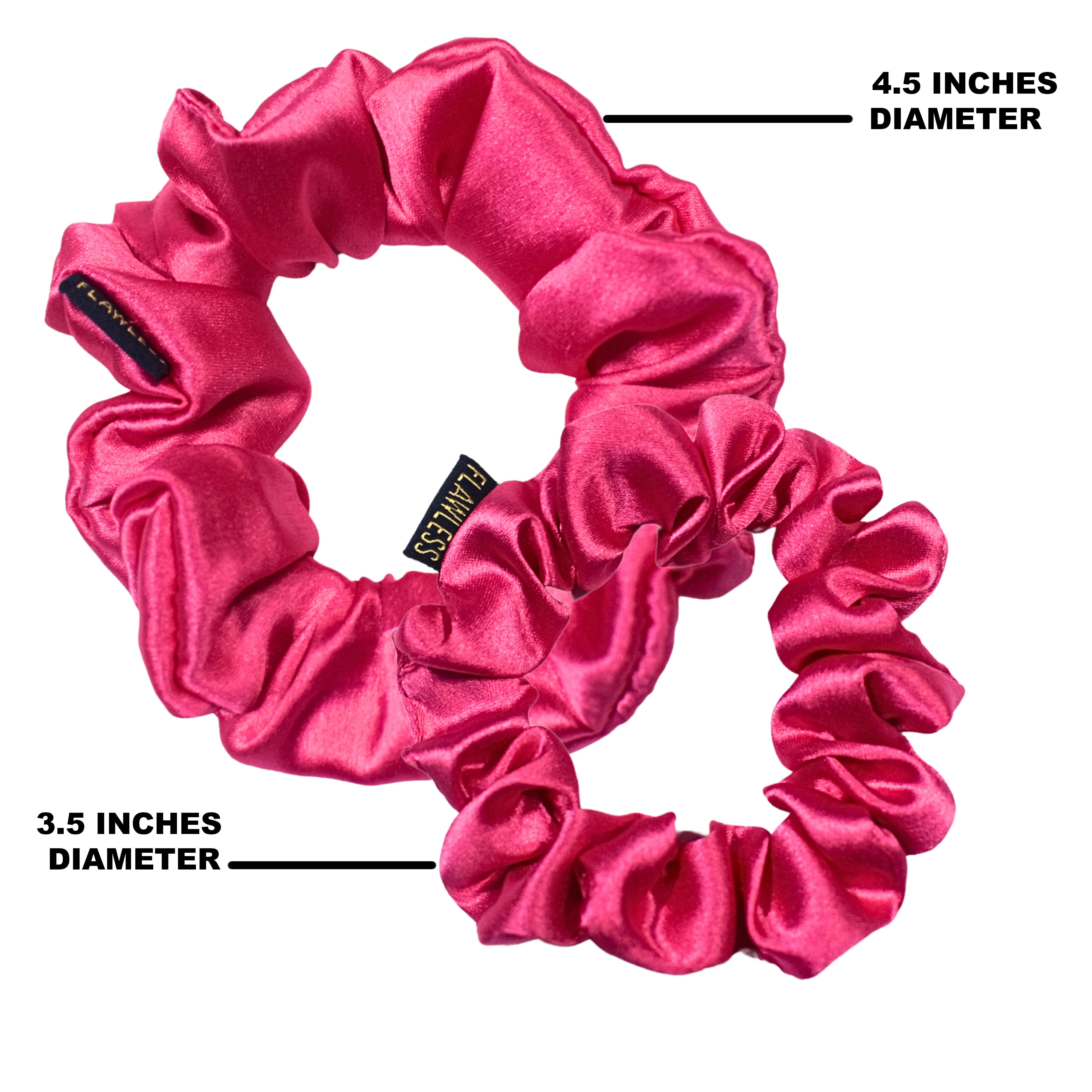 Flawless Pack Of 2 Pink-Hair Scrunchies in Silk Satin - Image 6