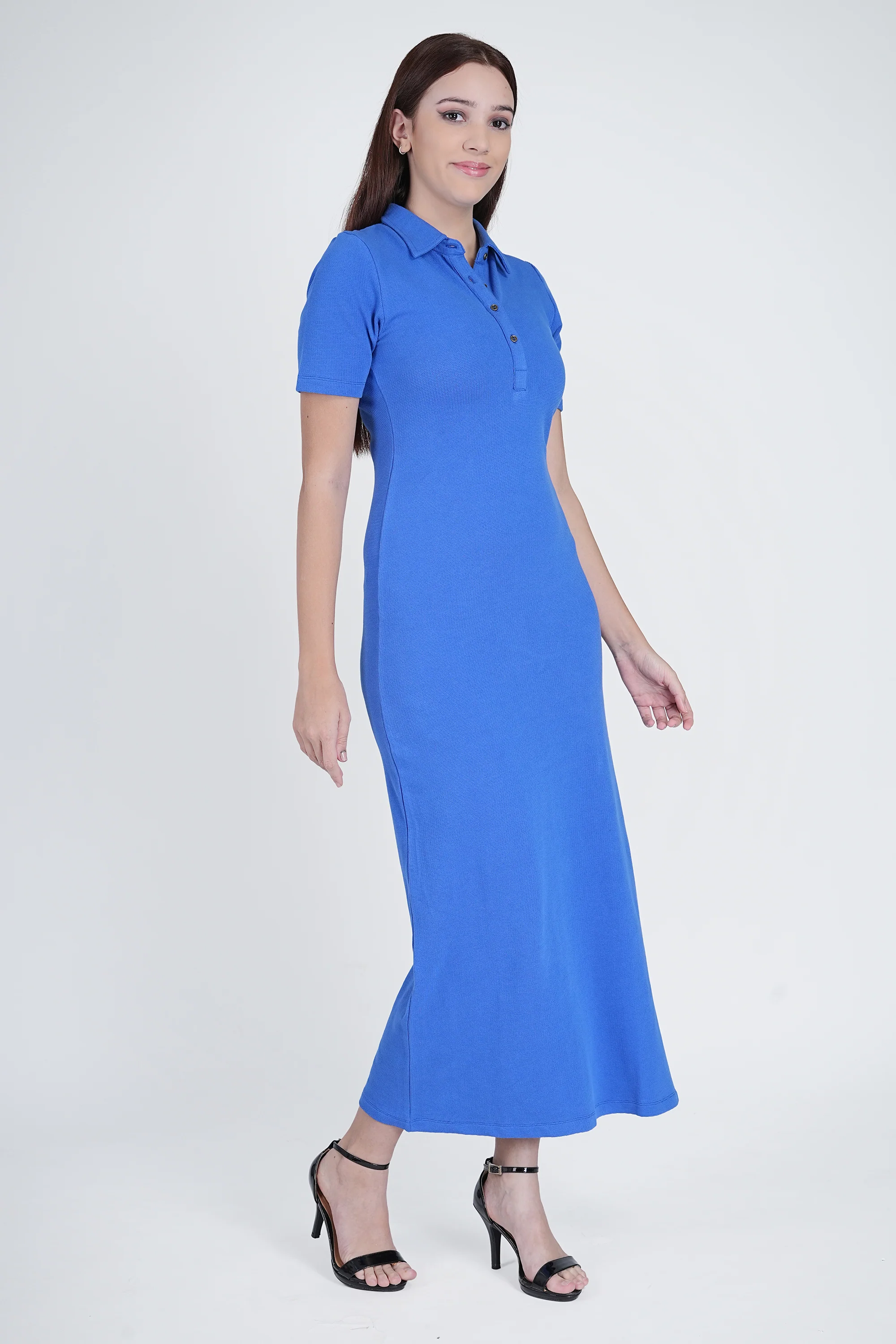 Flawless Blue waffle Bodycon Dress - Image 7