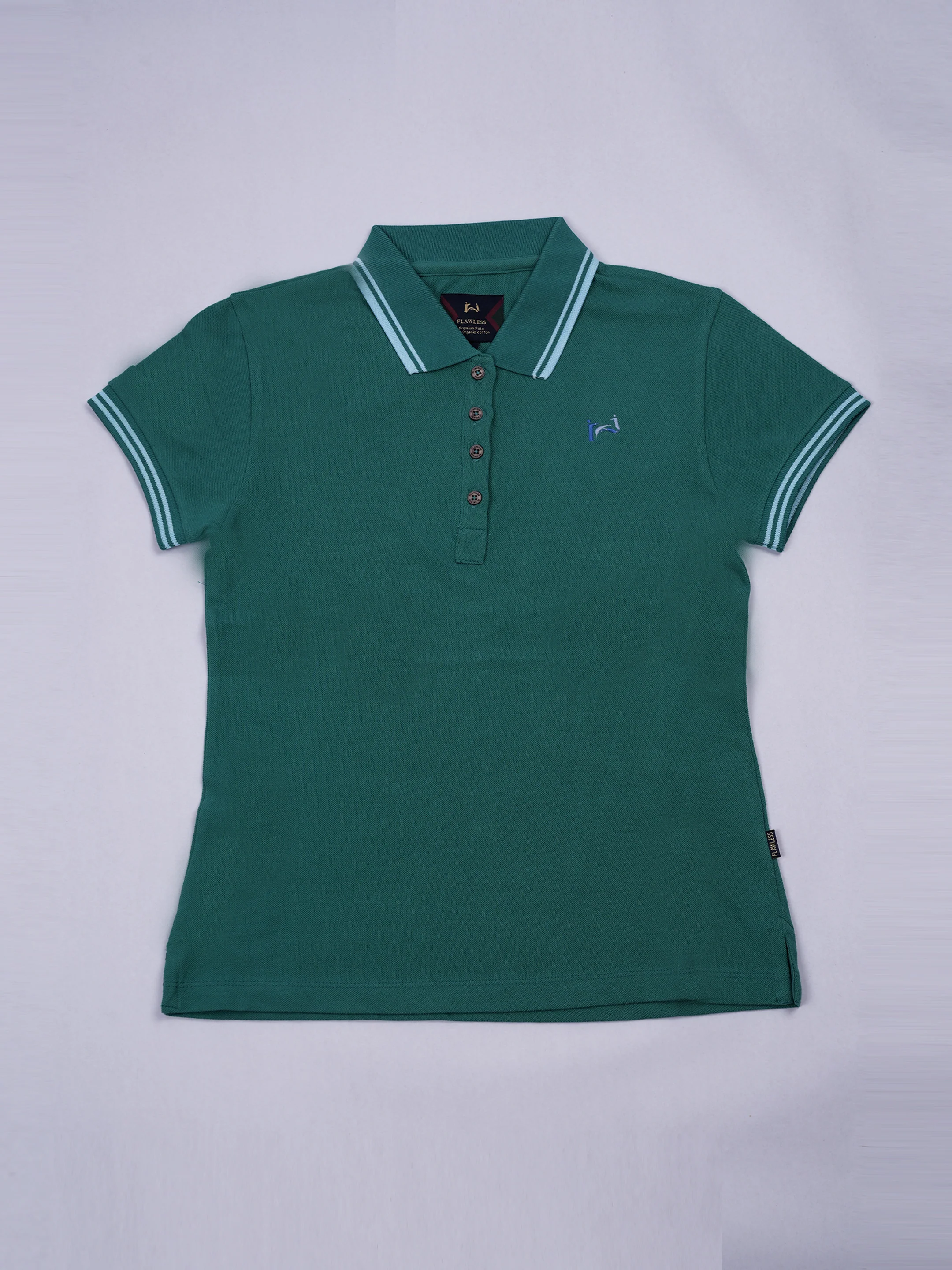 Flawless Green Polo T-Shirt For Women - Image 7