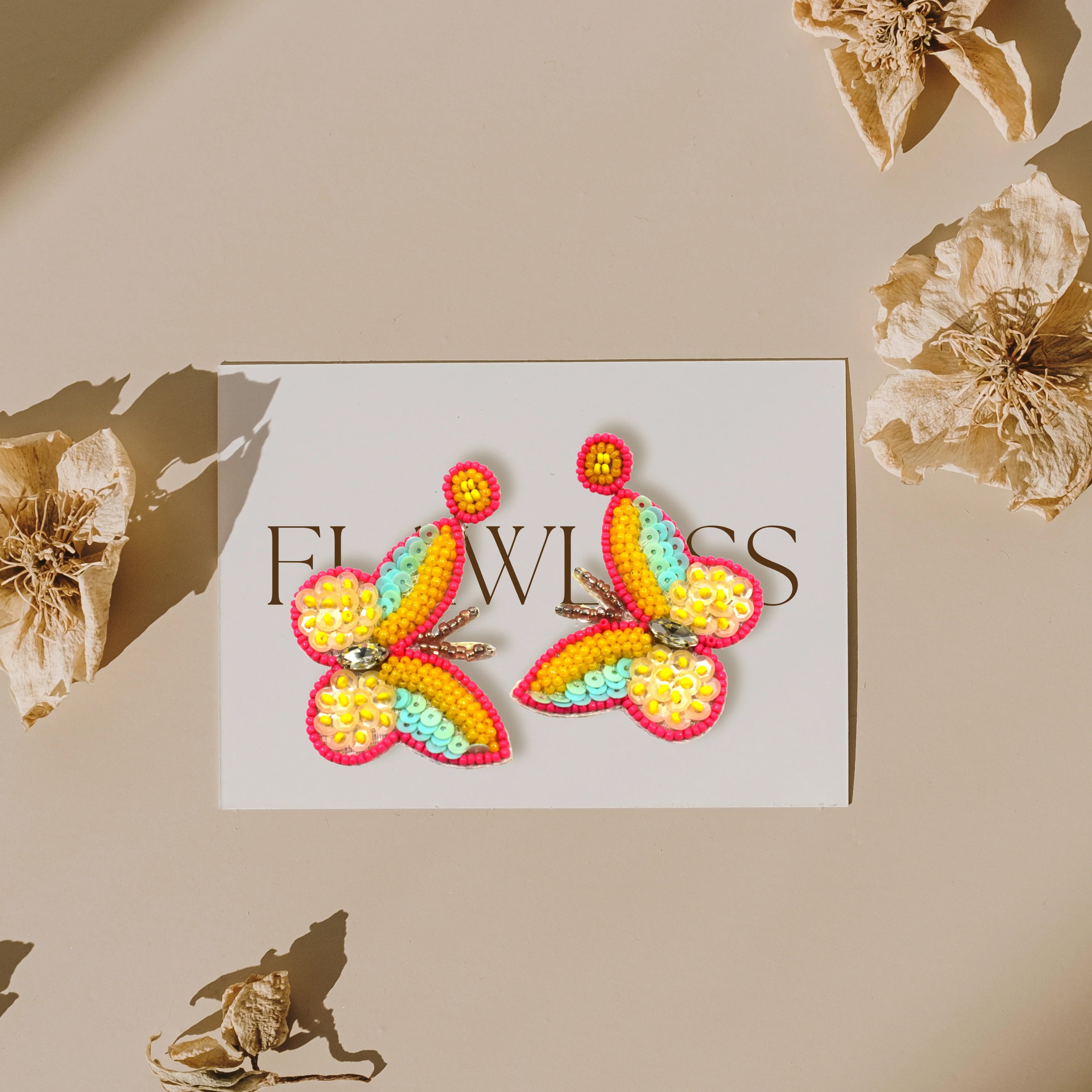 Flawless Handmade Butterfly Beaded Earrings For Women & Girls